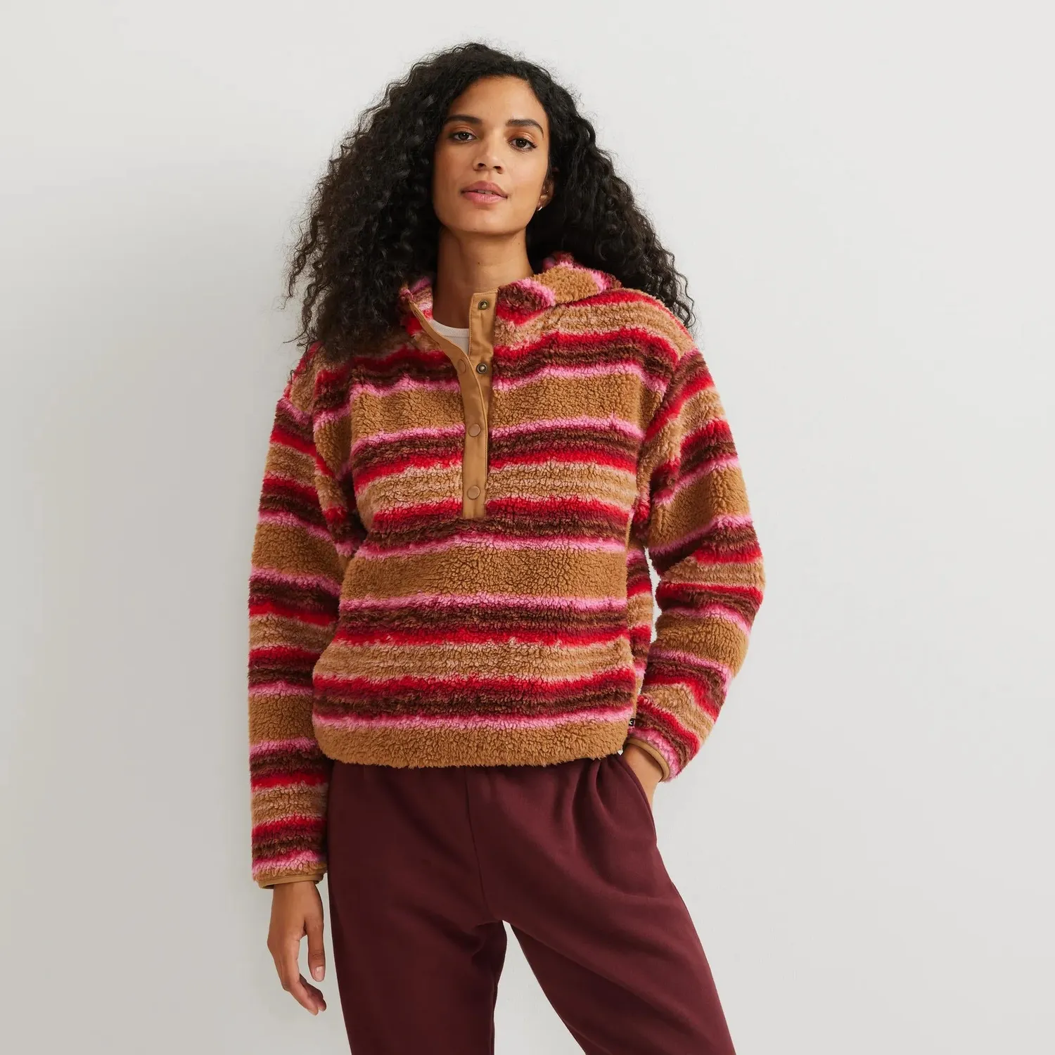 Eddie Bauer Chill Out Fleece Hoodie hanorac Berry călduros