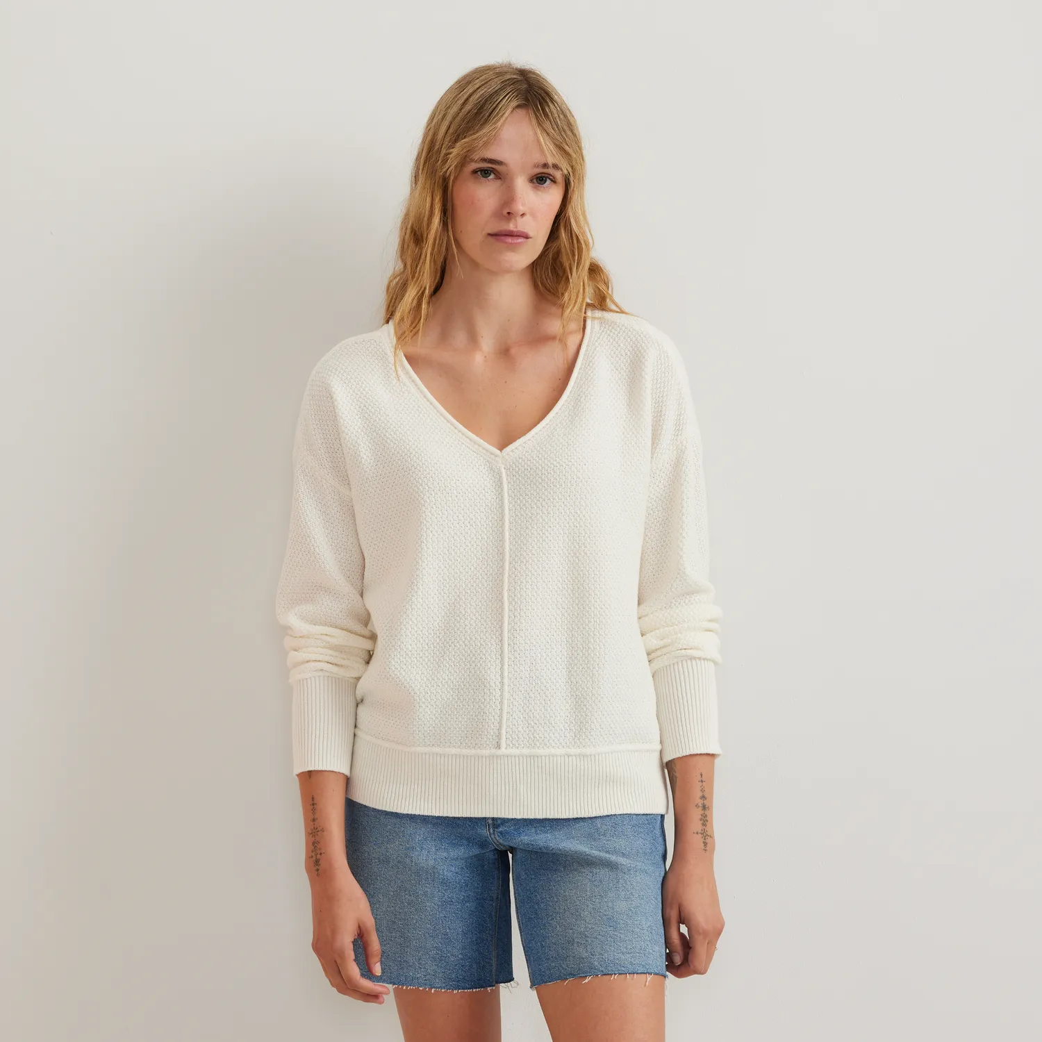 Eddie Bauer V-Neck Sweater pulover Sage bumbac