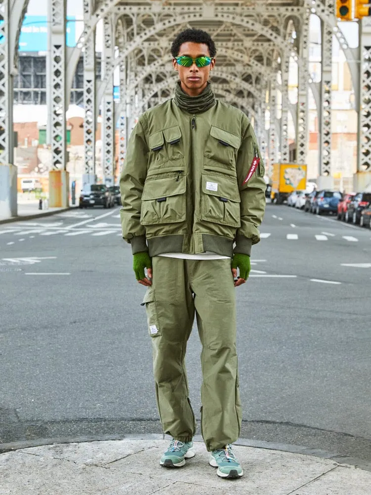 Alpha Industries Multi Pocket geacă bomber verde nailon