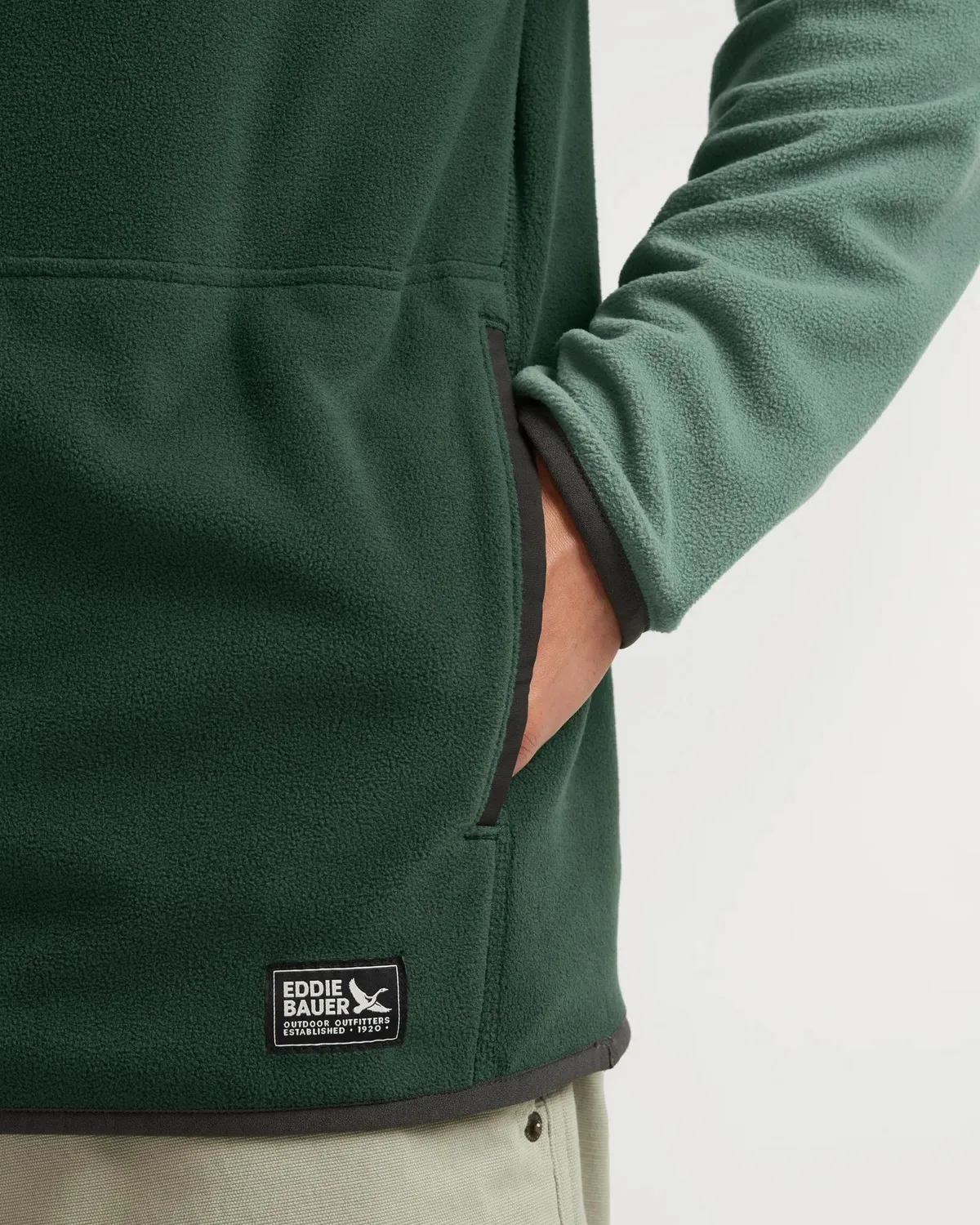 Eddie Bauer Chutes Fleece Snap Mock Pullover barbati verde