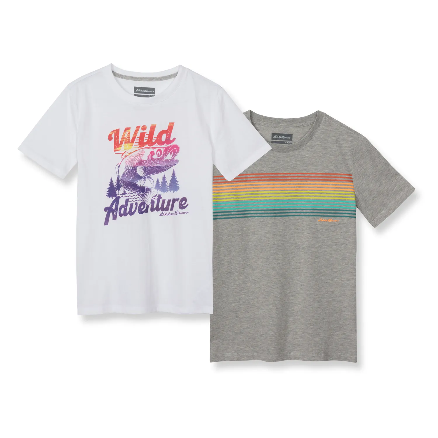 Eddie Bauer Graphic SS T-Shirt tricou baieti alb set 2 buc bumbac