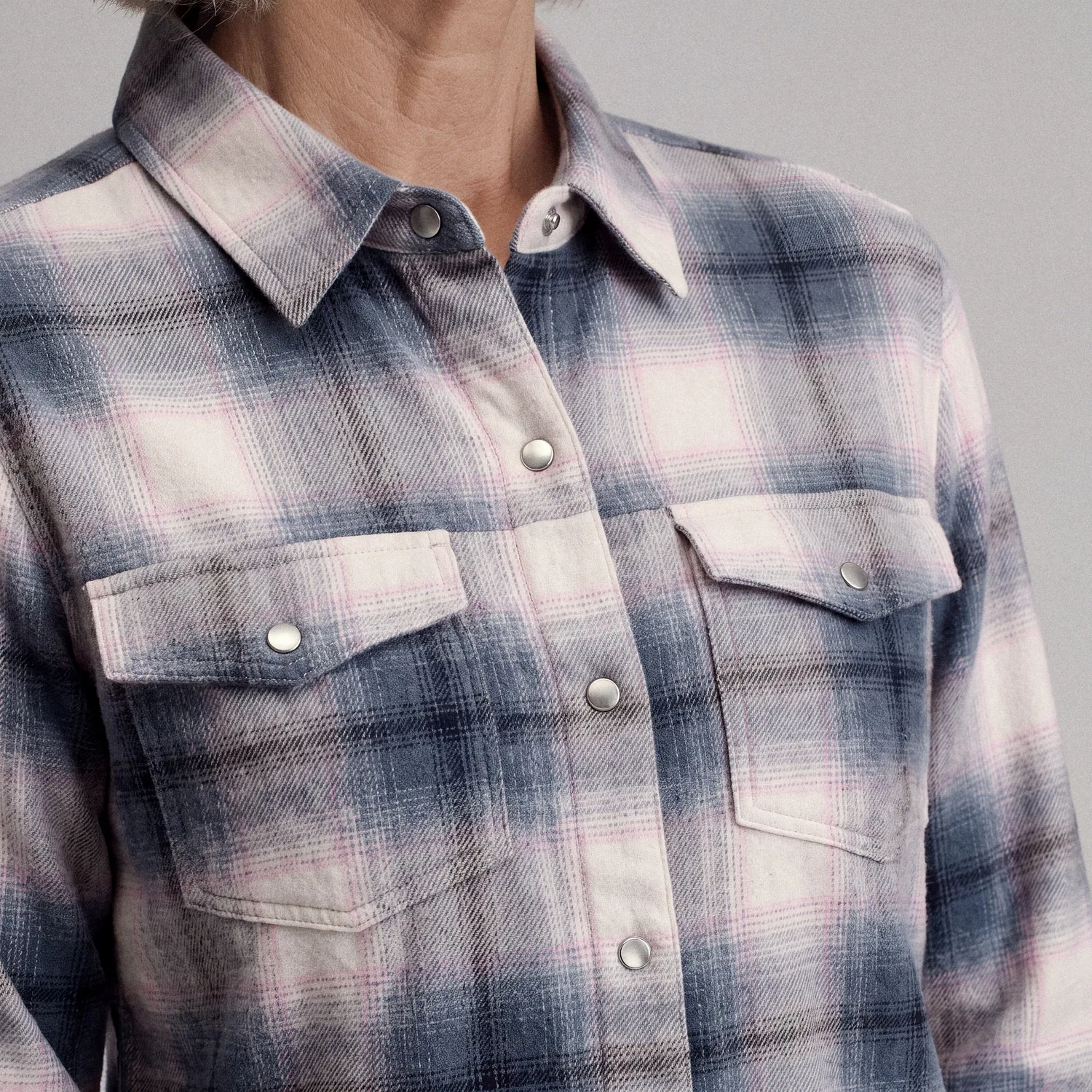 Eddie Bauer cămașă damă western ivory lungă
