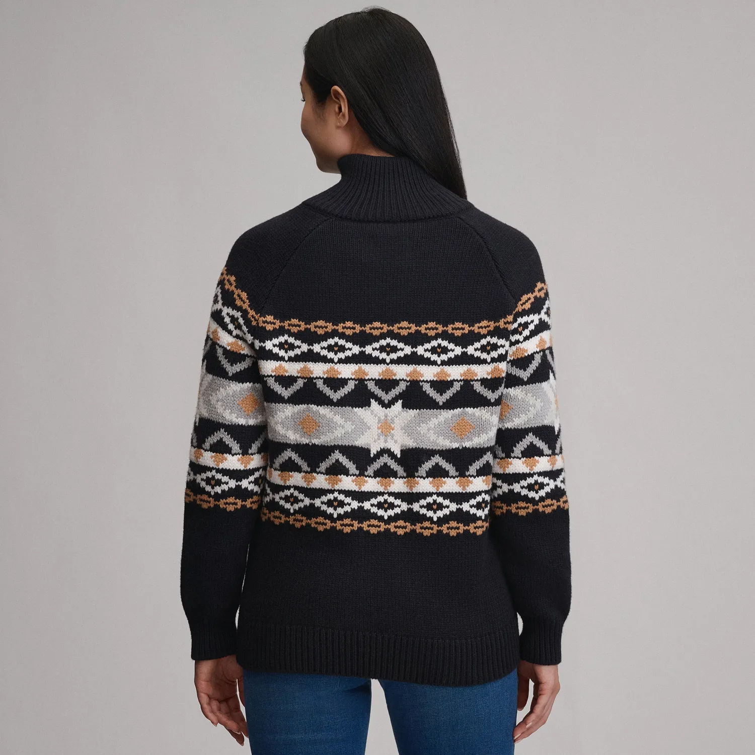 Eddie Bauer Everloft Jacquard pulover dama negru calduros