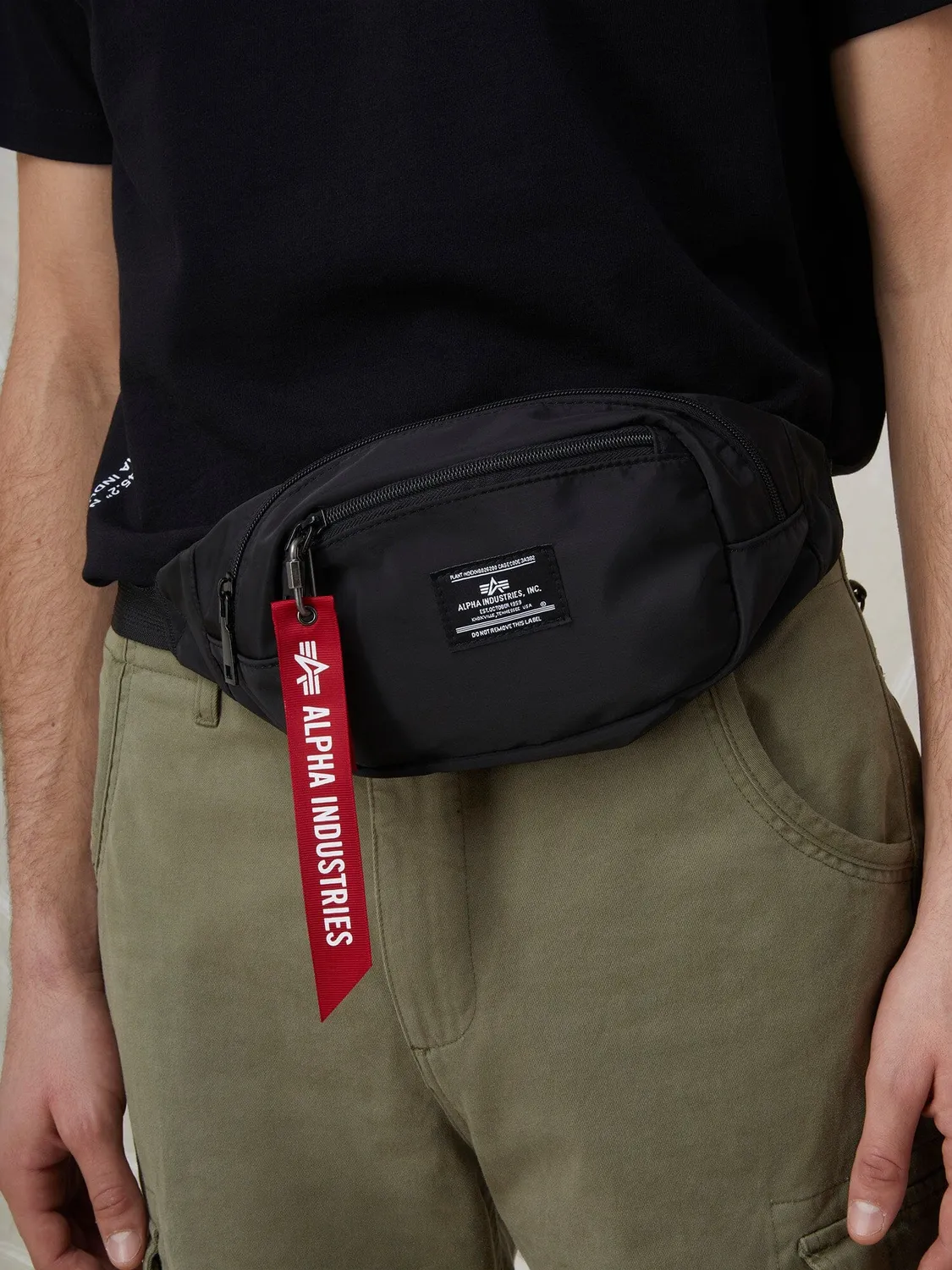 Alpha Industries Crew borseta neagra nailon 4L