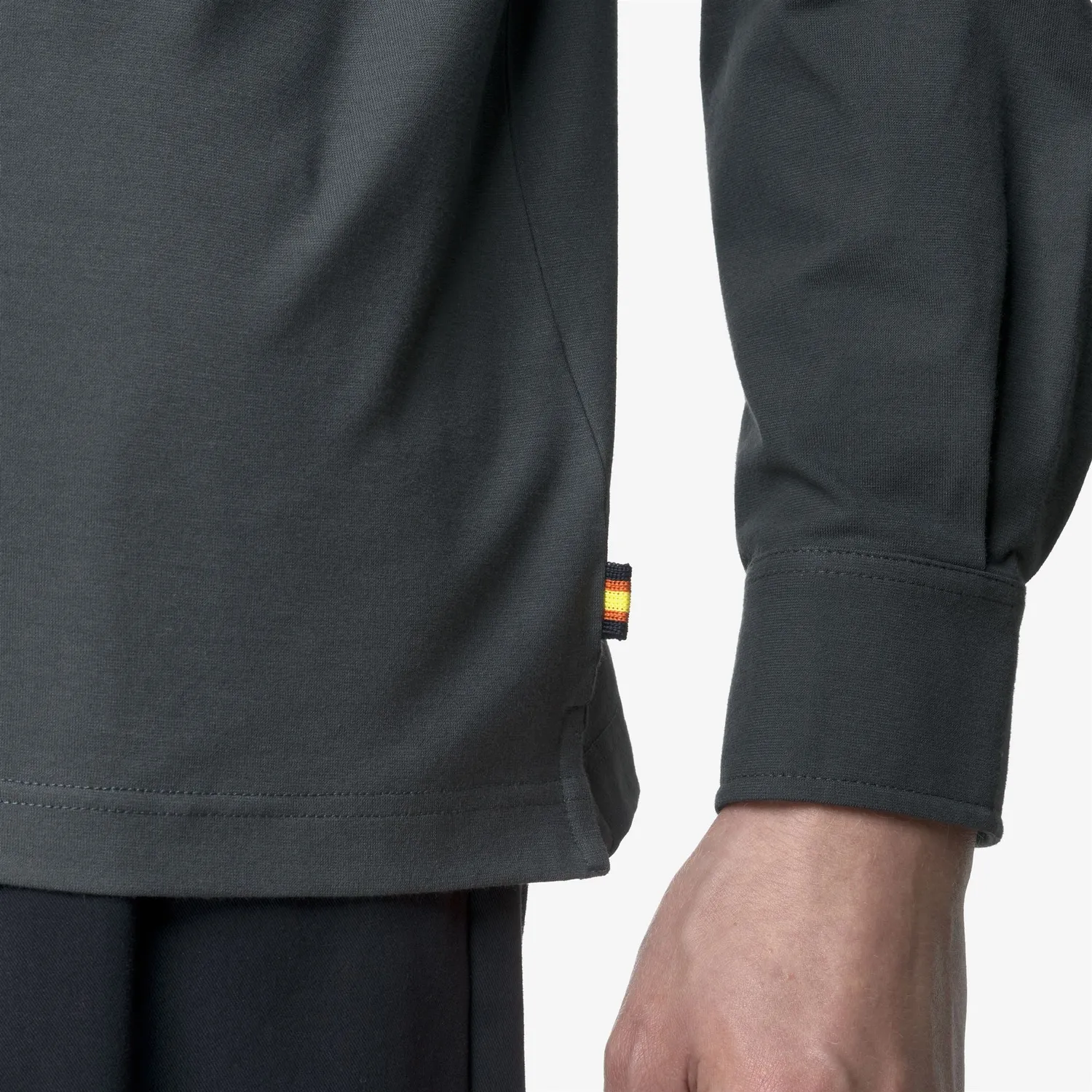 K-Way Tibere Ice Cotton polo barbati gri maneca lunga