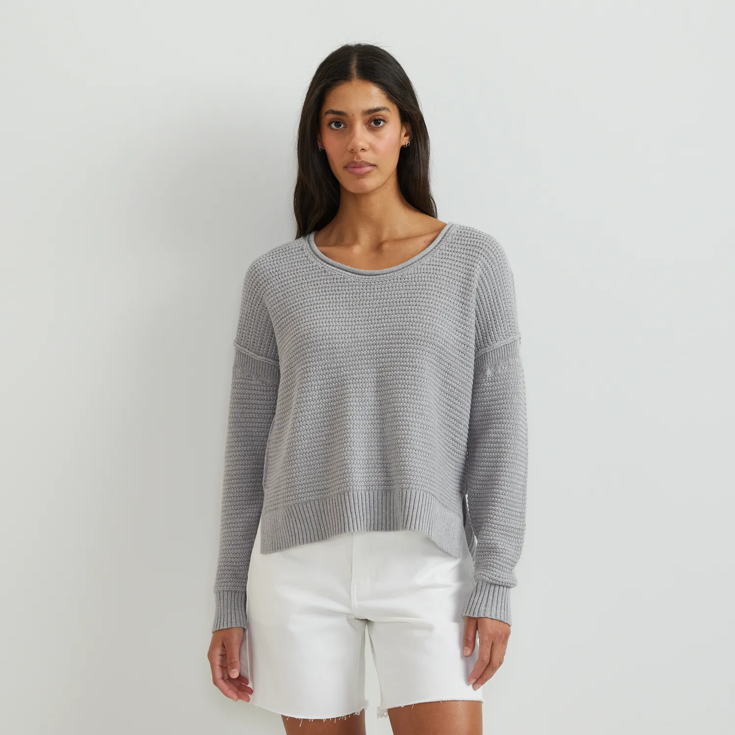 Eddie Bauer Roll Neck pulover dama Cream cu guler rulat