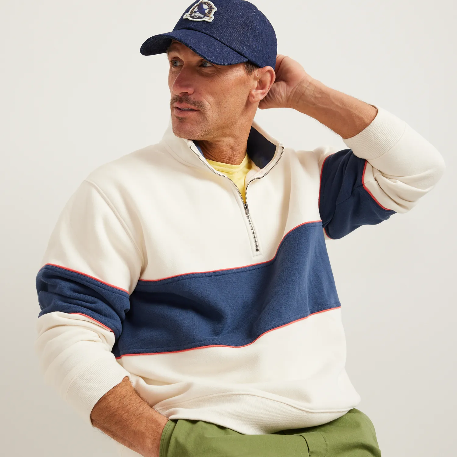 Eddie Bauer Vintage Soft 1/4-Zip pulover Ivory dungi