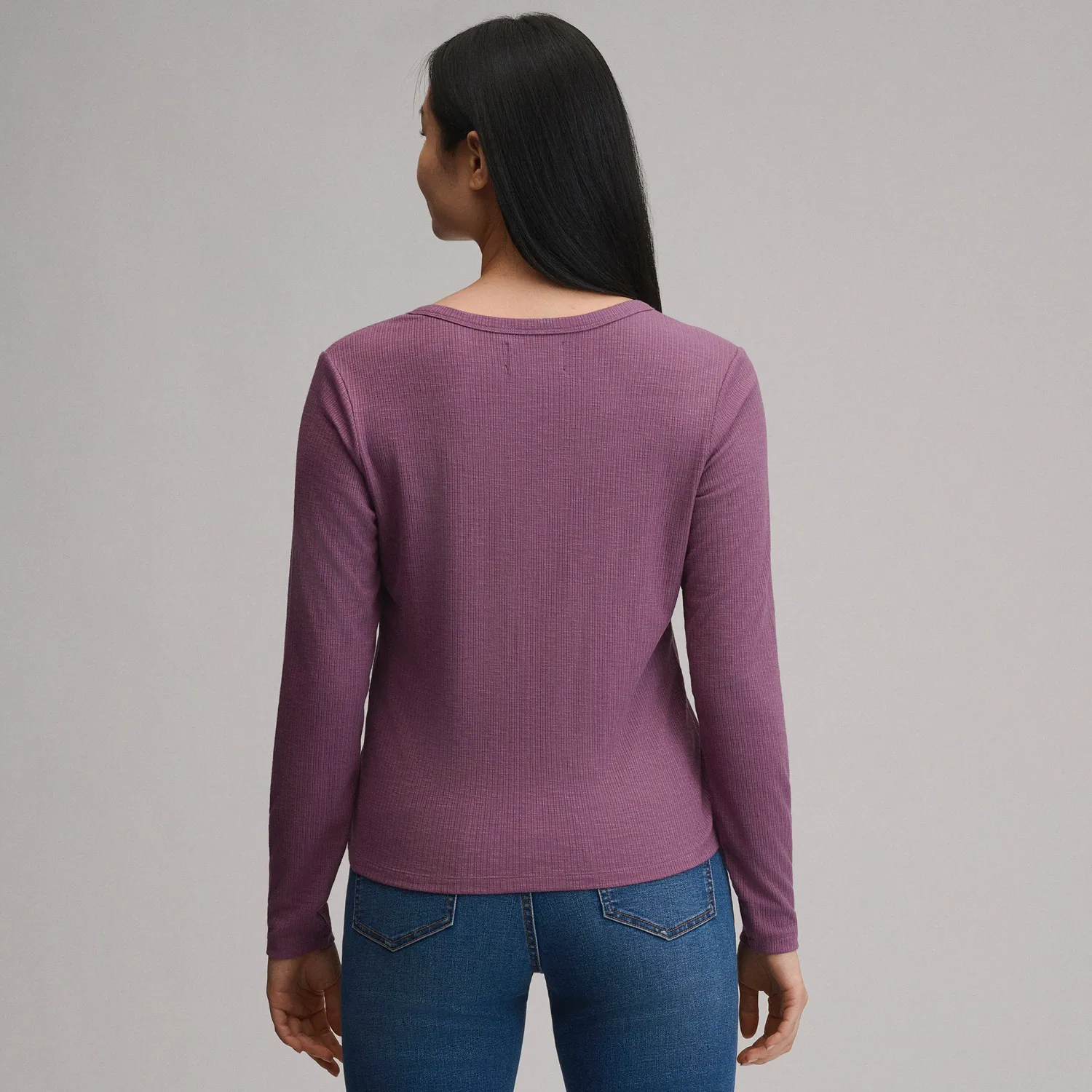 Eddie Bauer Multi Button Henley bluză gri deschis