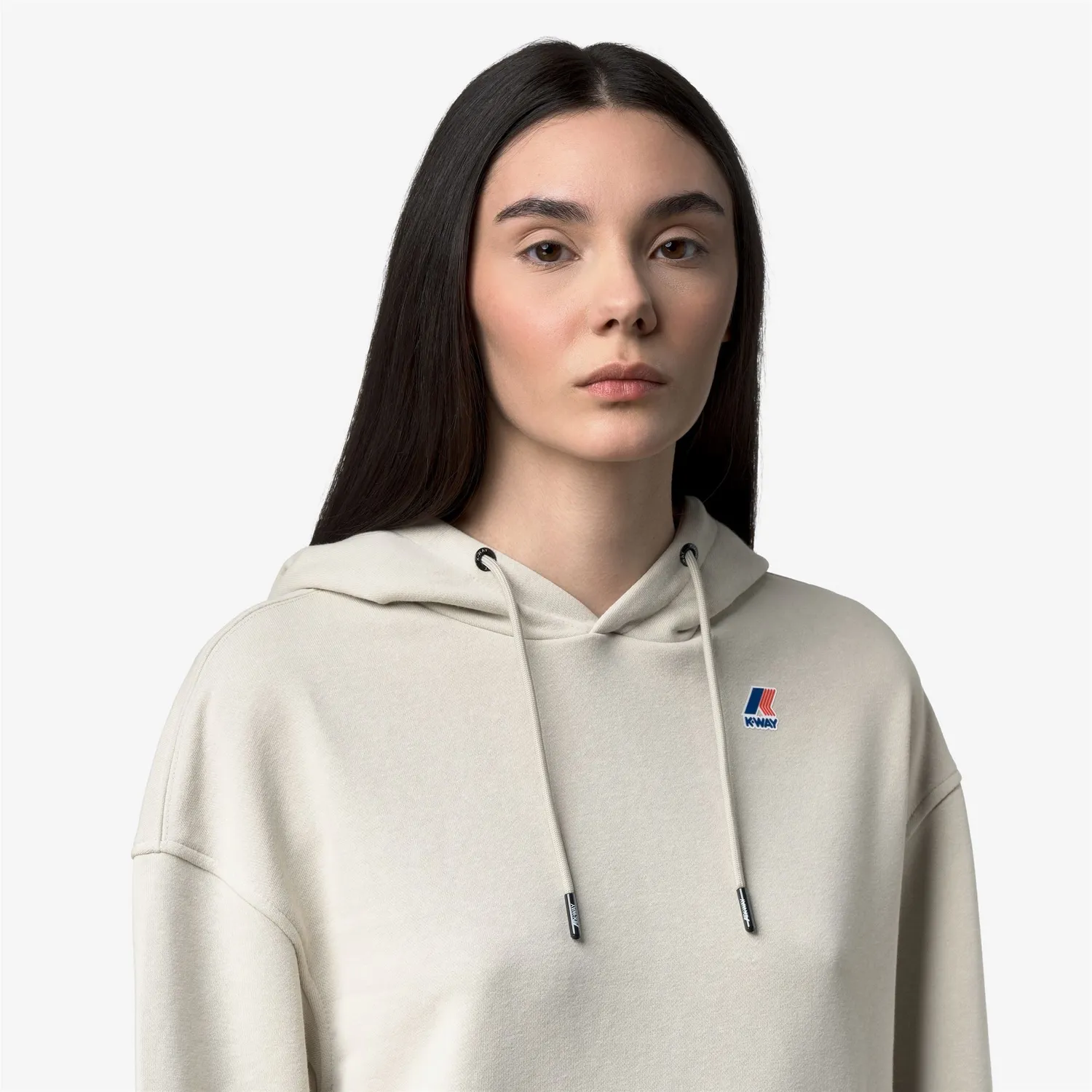 K-Way Ninette Poly Cotton hanorac dama bej gluga usoara