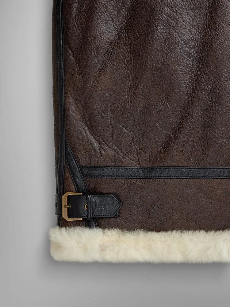 Alpha Industries B-3 Sherpa geaca piele maro shearling