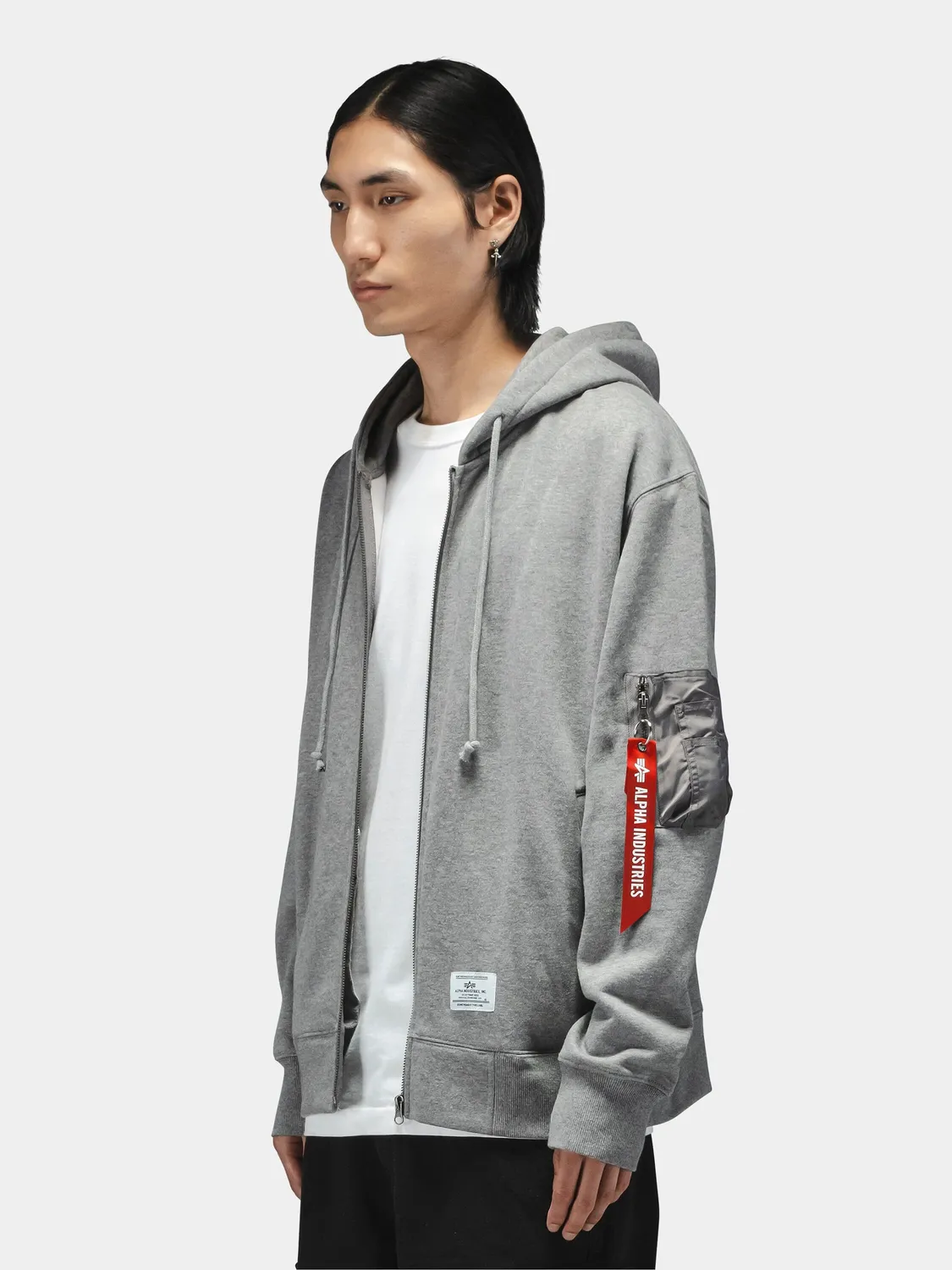 Alpha Industries Utility Pocket hanorac fermoar gri calduros