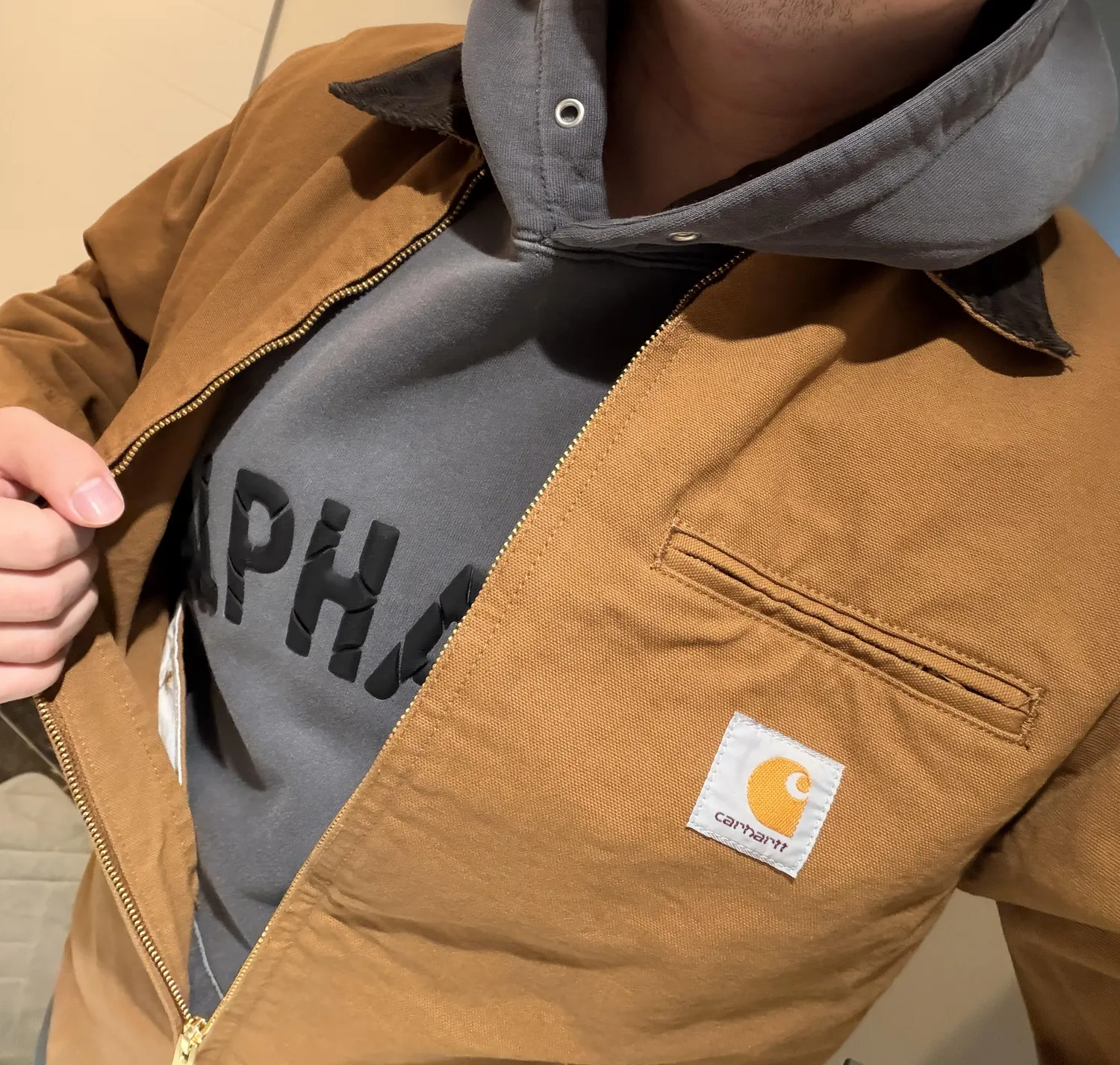 Alpha Industries Unfrm Washed hanorac ruginiu relaxat