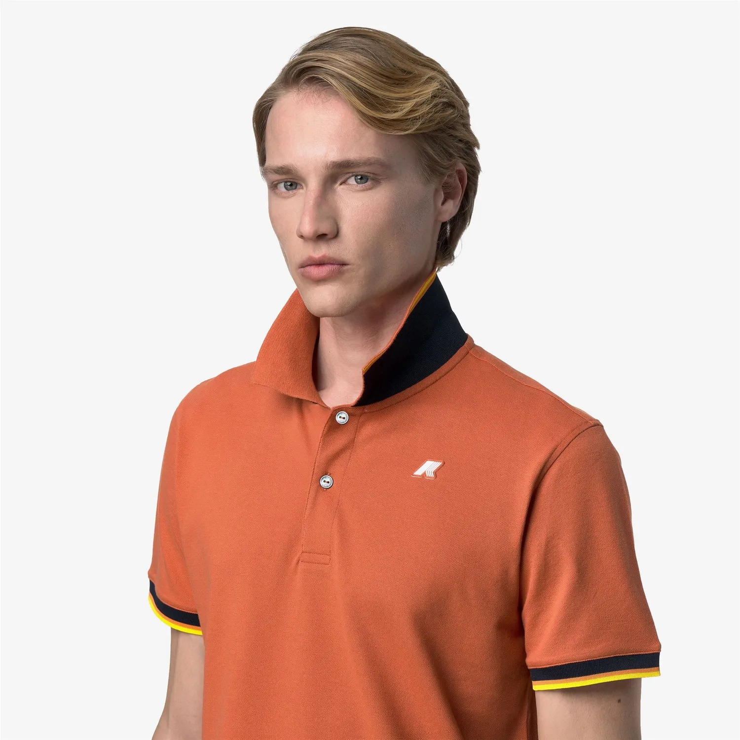 K-Way Vincent Pique Slim polo barbati caramiziu elastic