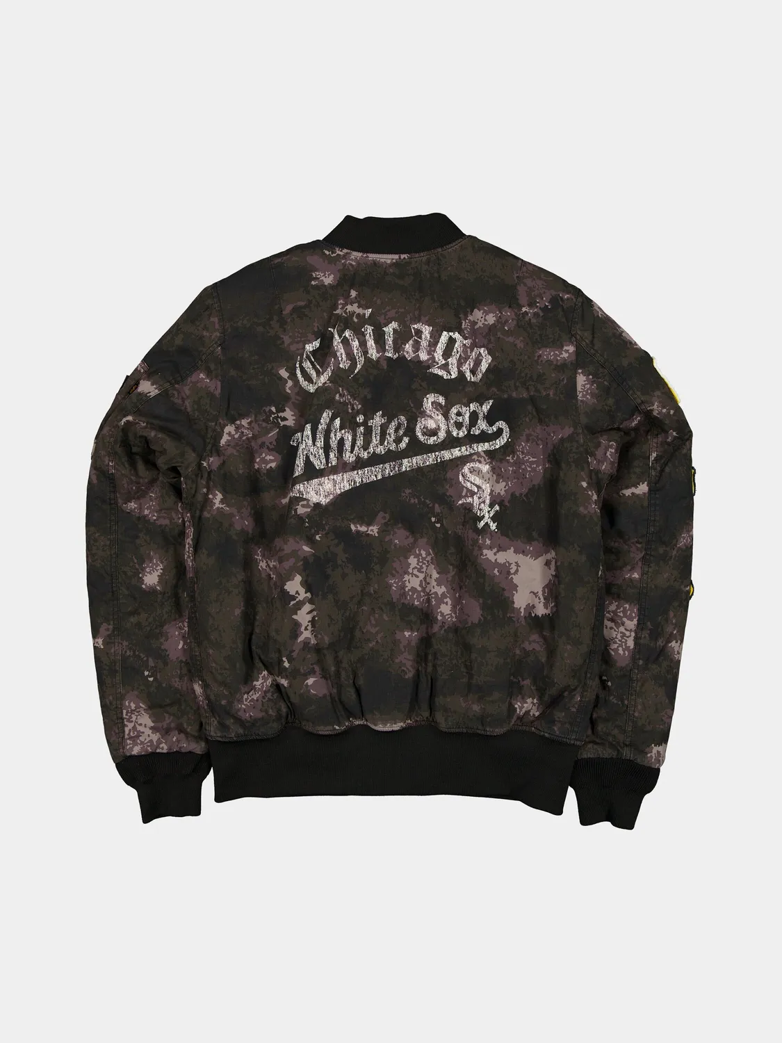 Alpha Industries MA-1 Chicago White Sox geaca bomber negru camuflaj