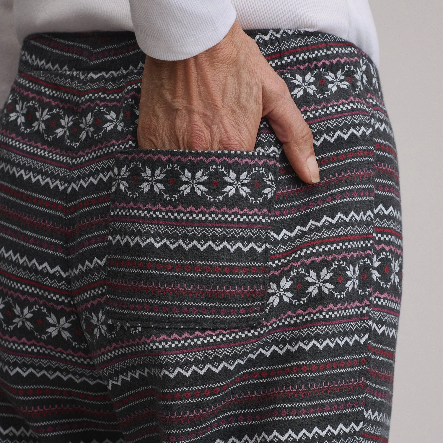 Eddie Bauer Stines pantaloni pijama flanel gri deschis