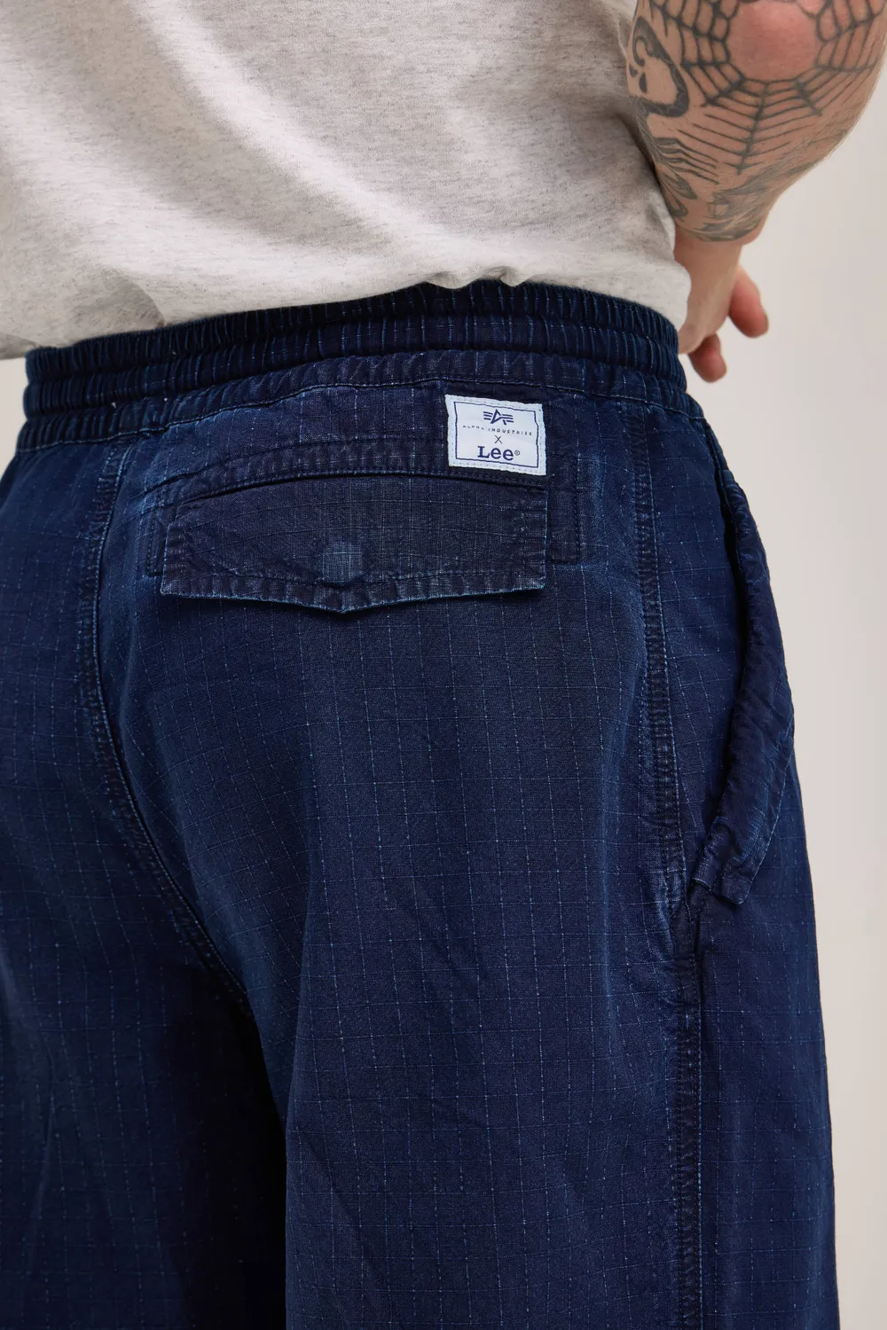 Alpha Industries Alpha x Lee Snowpant pantaloni Indigo ripstop bumbac
