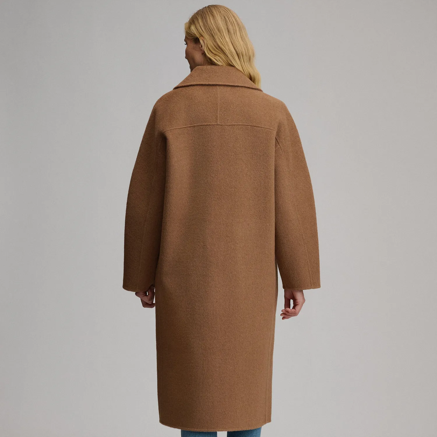 Eddie Bauer Wool Blend Trench palton damă Camel din lână