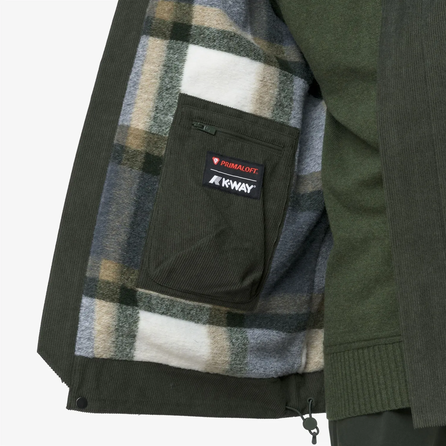 K-Way Shary Corduroy geaca barbati verde calduroasa