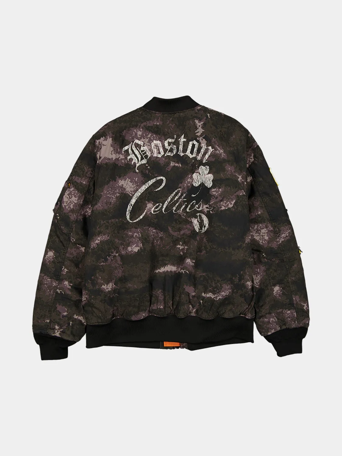 Alpha Celtics New Era MA-1 bomber Black Camo