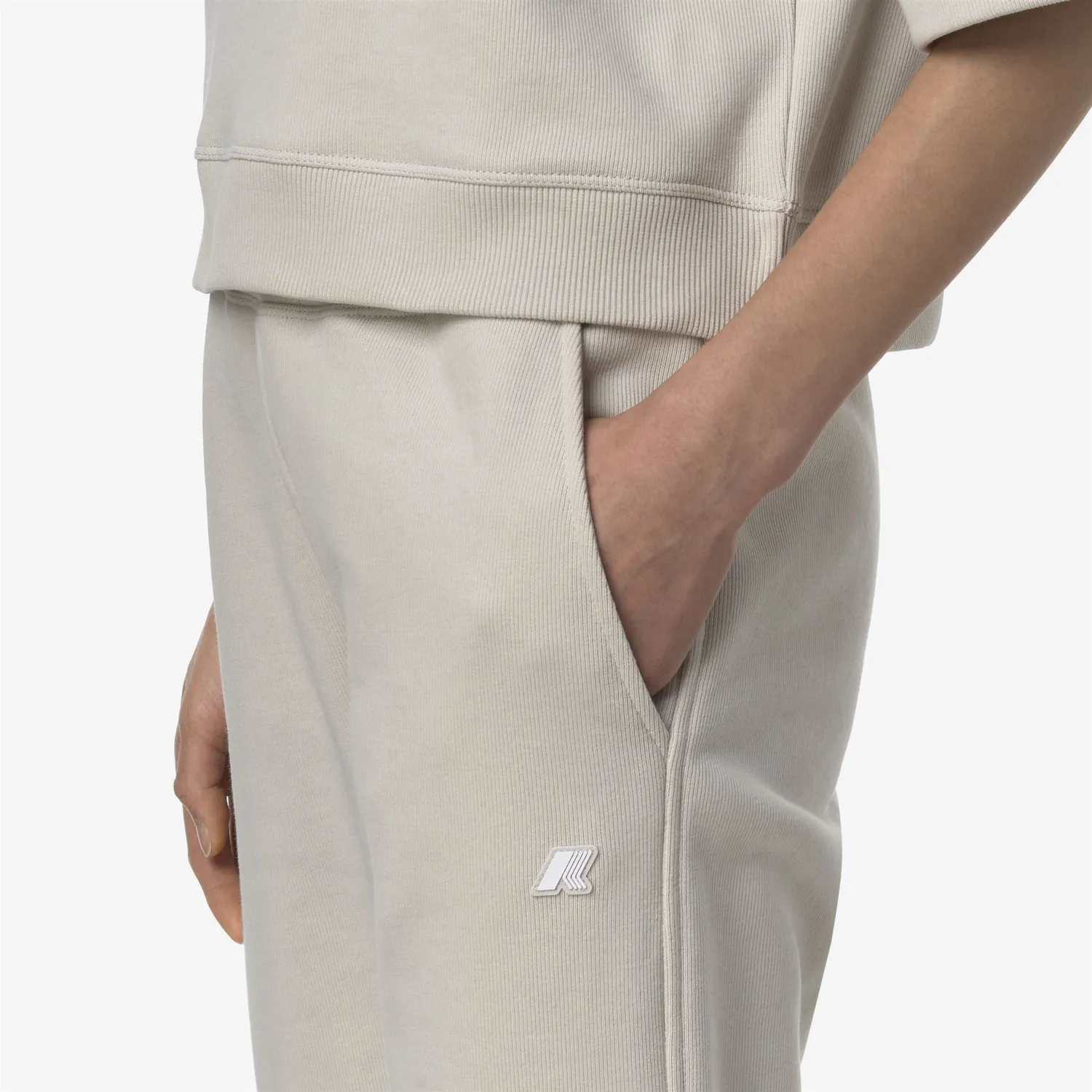 K-Way Ginevrette pantaloni sport Beige Lt bumbac