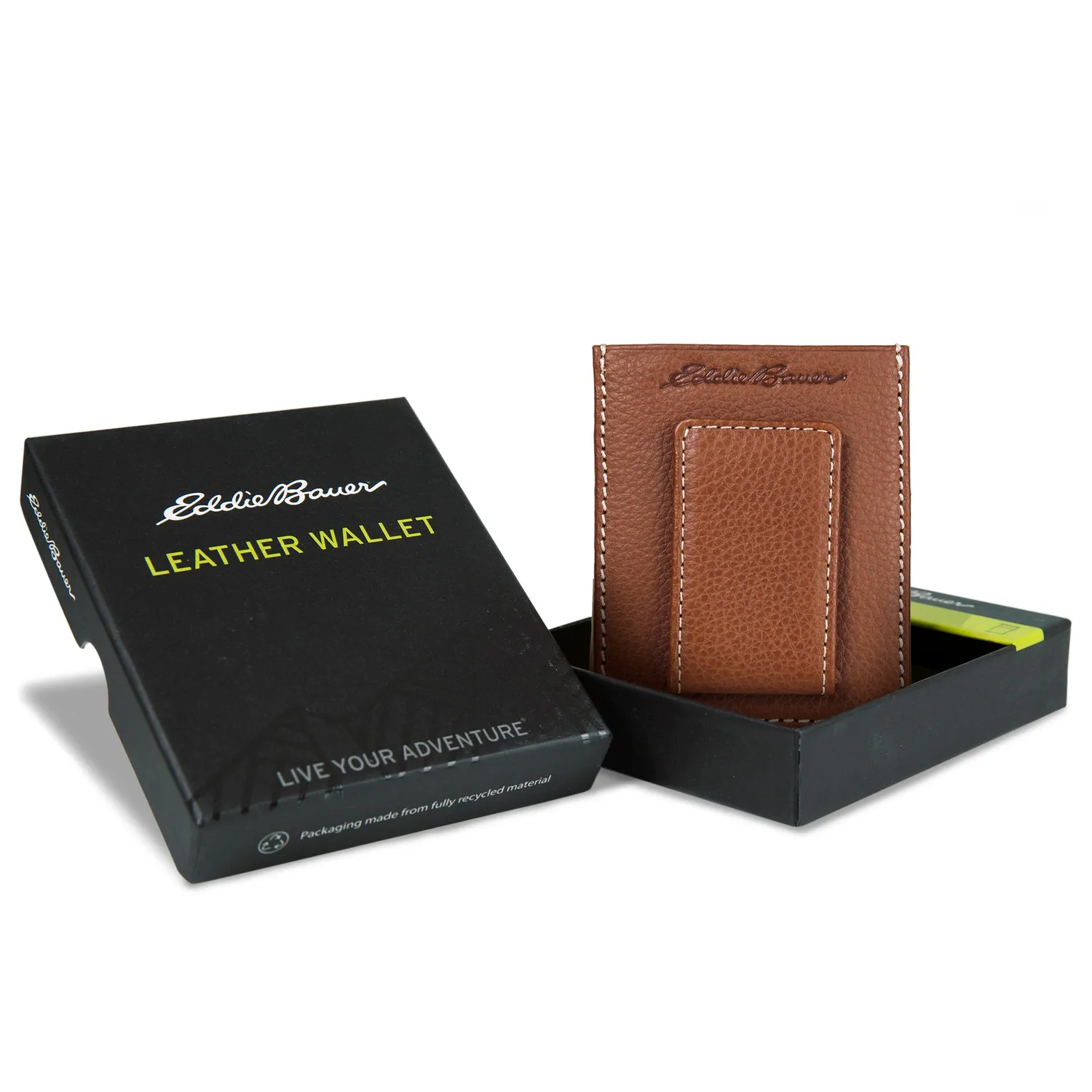 Eddie Bauer Signature portcard piele Tan magnetic