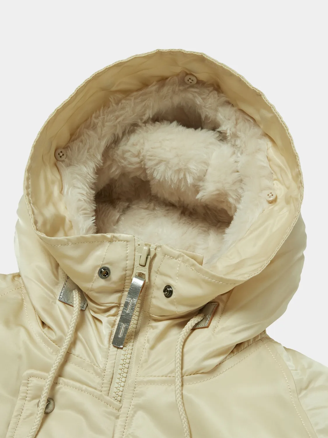 Alpha Industries Thug Club N-3B palton parka alb umplutura groasa