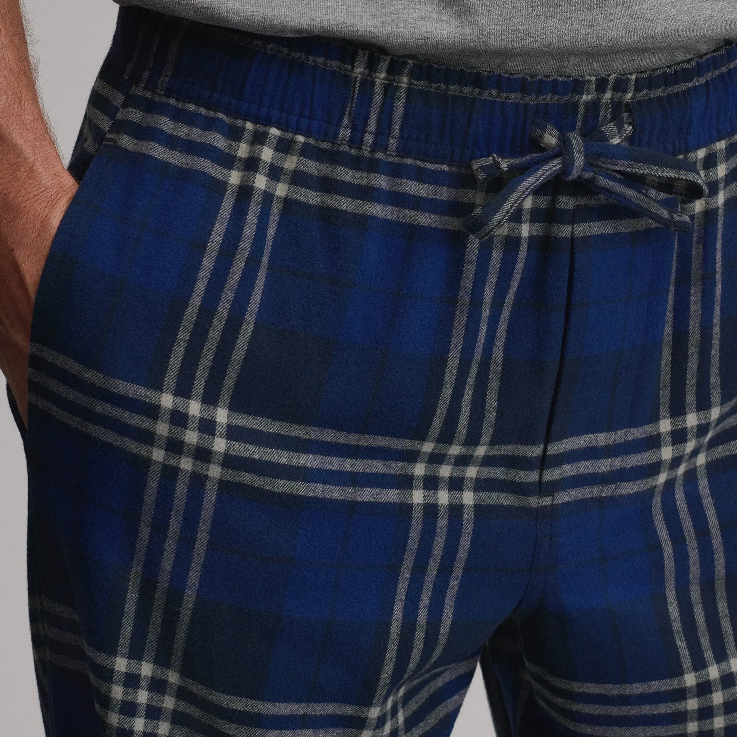 Eddie Bauer Flannel Woven pantaloni barbati bleumarin bumbac