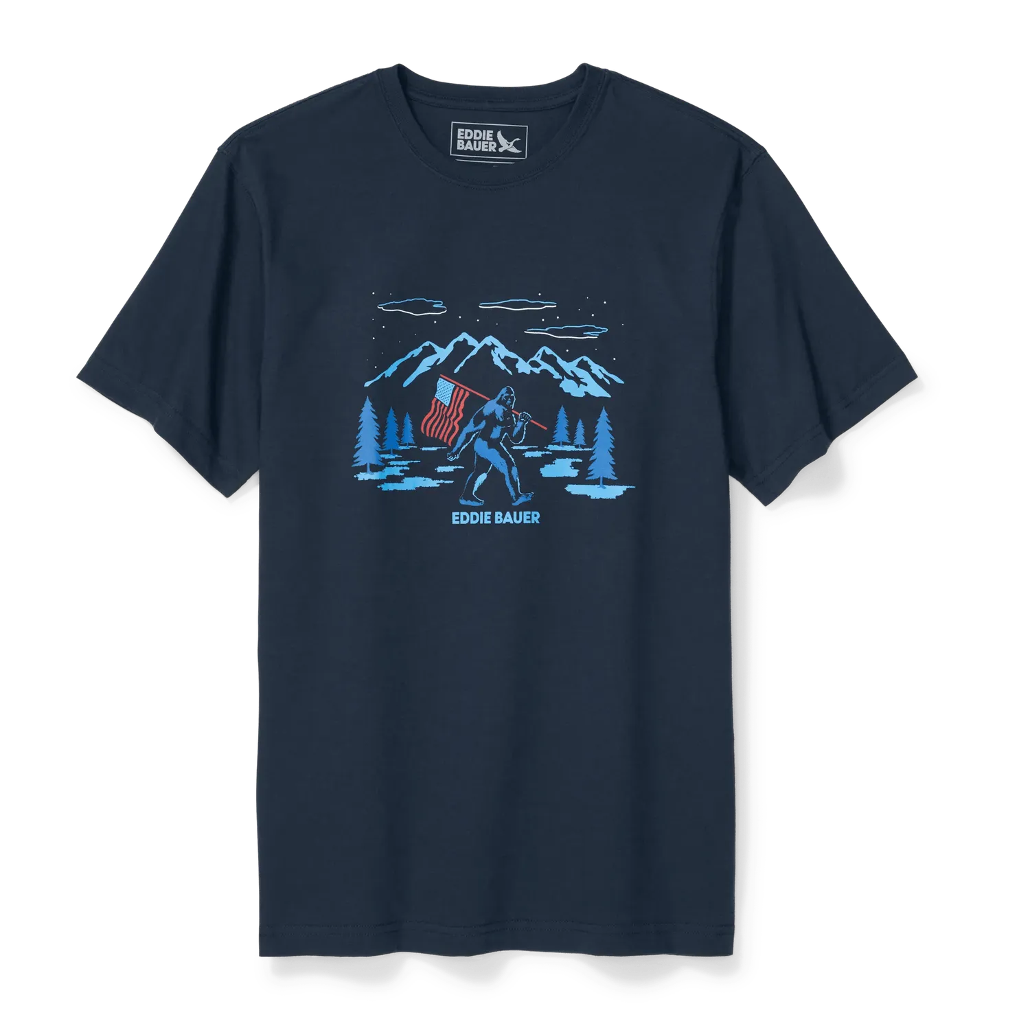 Eddie Bauer Squatch Flag tricou brook bumbac grafic