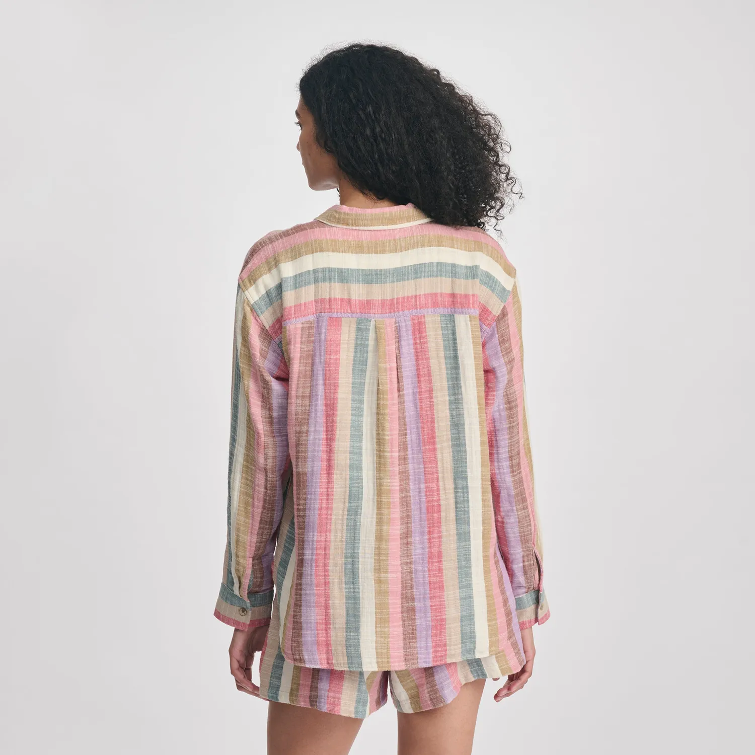 Eddie Bauer Woven Stripe camasa dama Natural bumbac