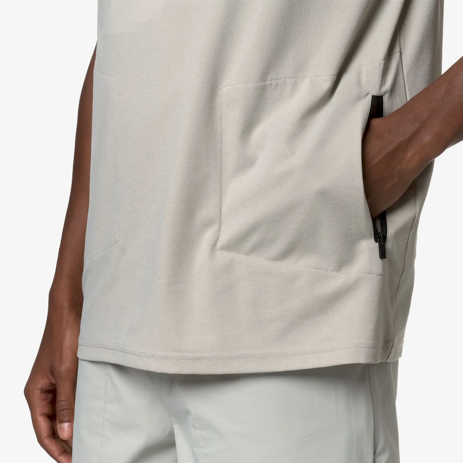 K-Way Seril LF tricou unisex bej cu buzunare