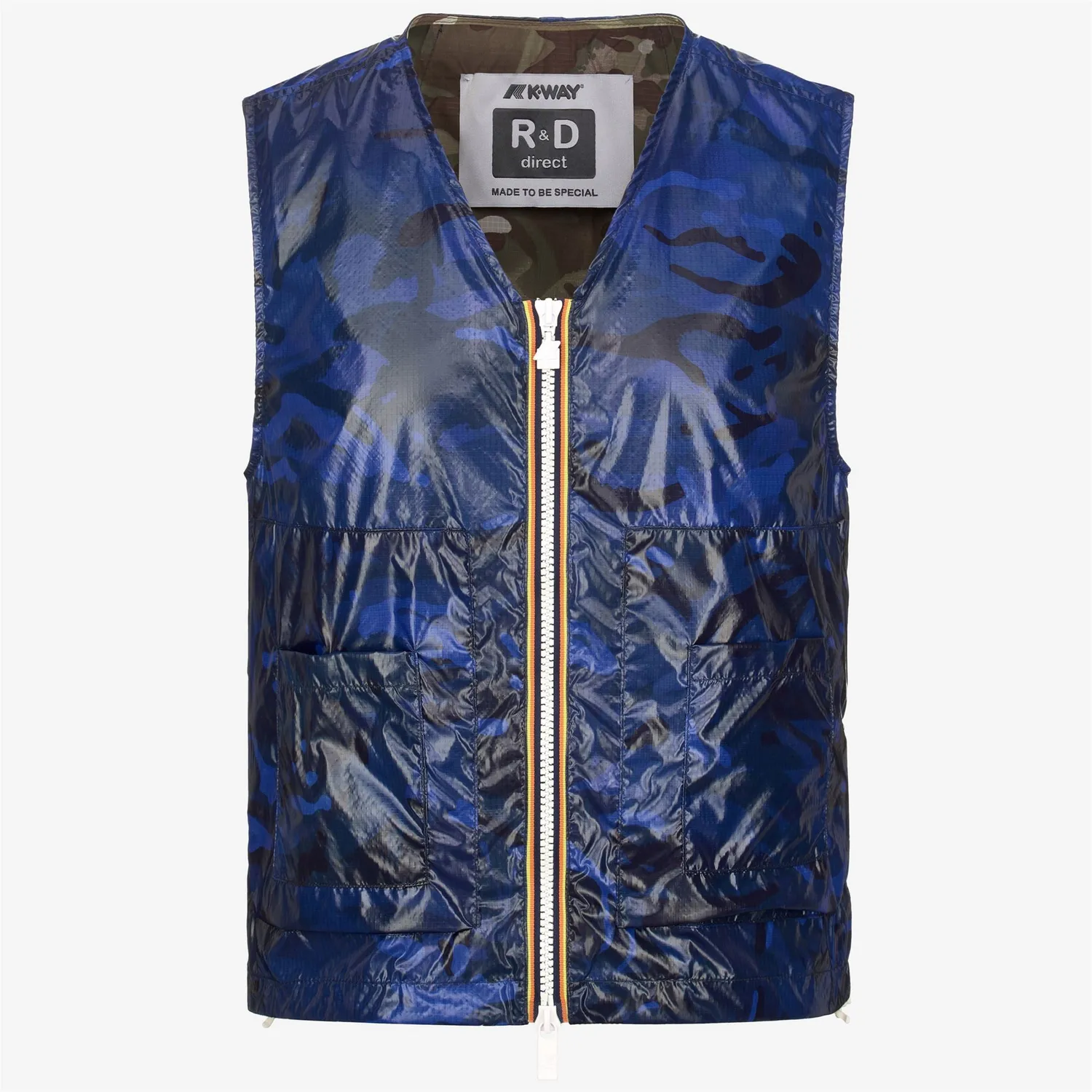 K-Way Barnel Camou vesta albastru camuflaj 3 straturi