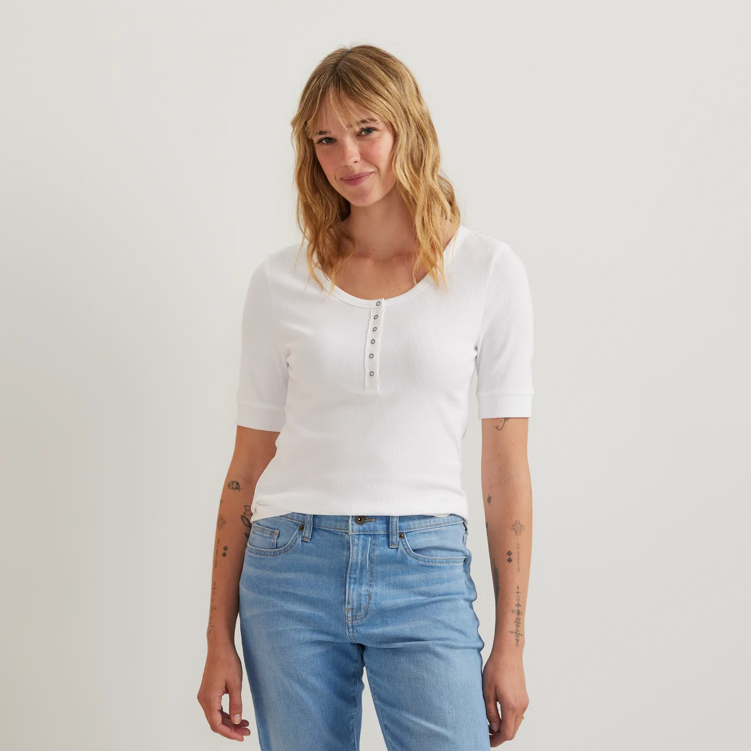 Eddie Bauer Softline Henley damă Sage cu capse