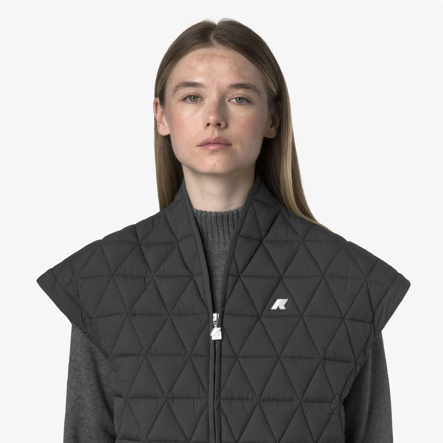 K-Way Saloire Diamond Quilted vestă damă gri călduroasă