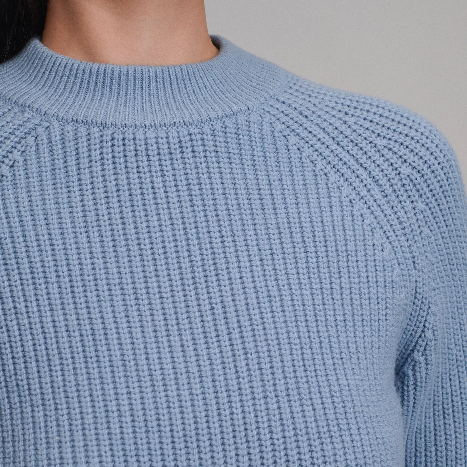 Eddie Bauer Solid Mock-Neck pulover Ivory calduros