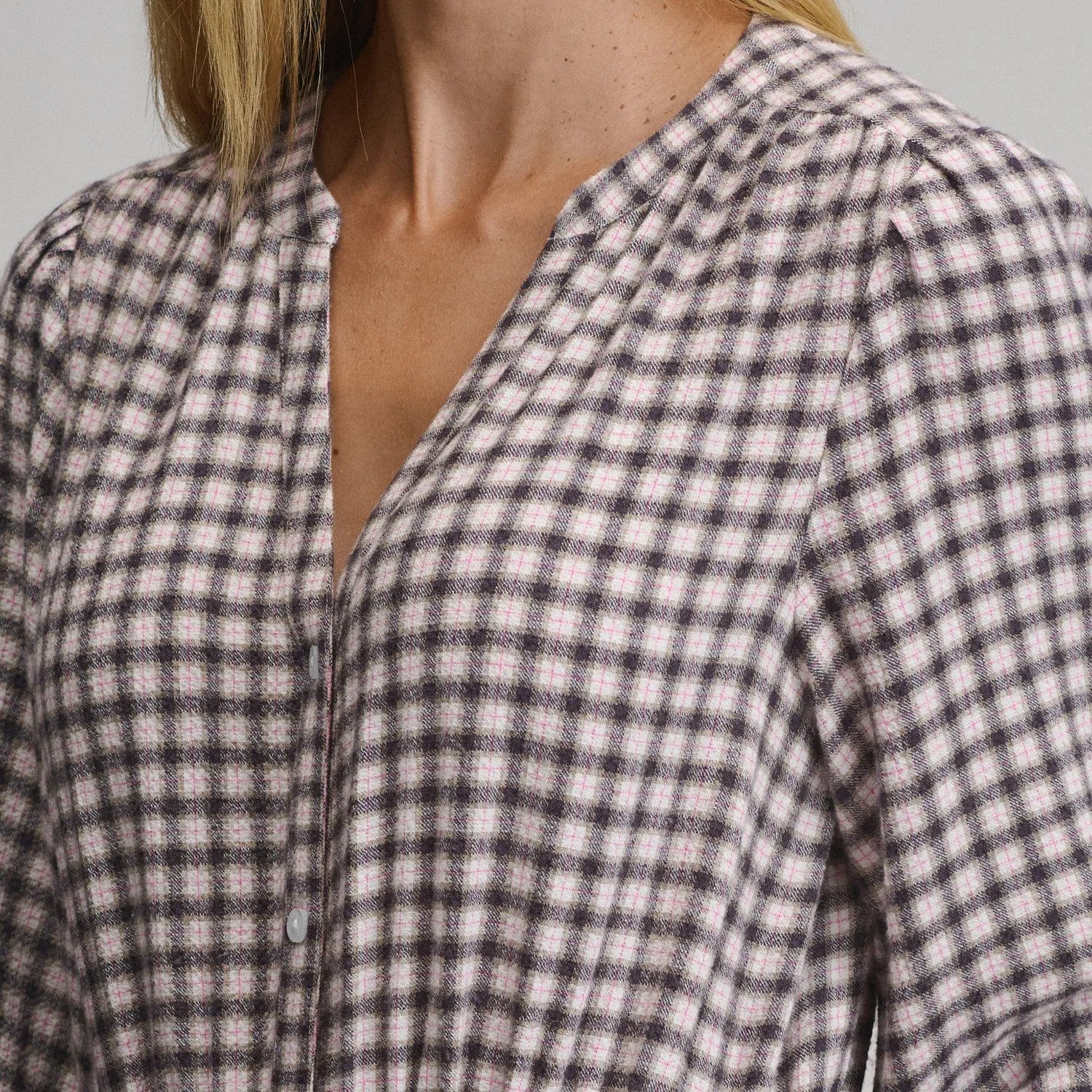 Eddie Bauer Plaid Button Front Belted Midi rochie Blossom carouri