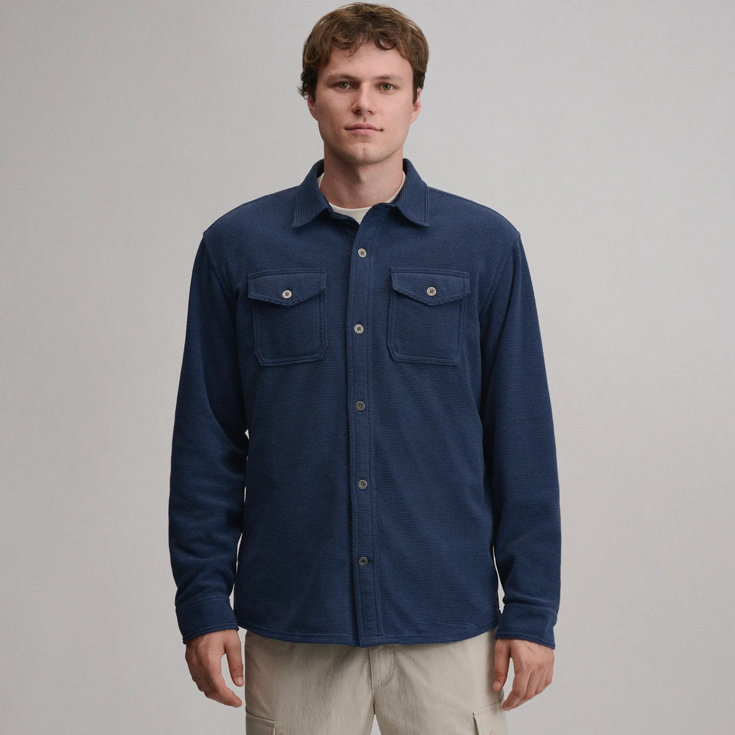 Eddie Bauer Chutes Microfleece Shirt bluza Meridian Blue fleece