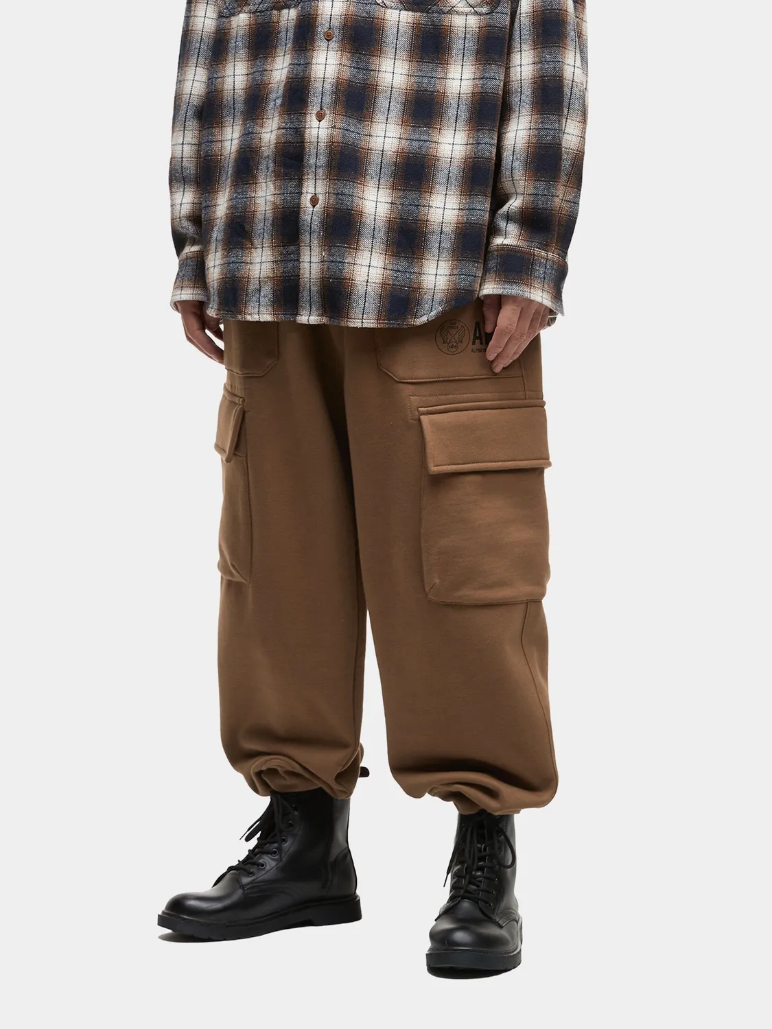 UNFRM Cargo Sweatpant pantaloni trening bej bumbac 380g