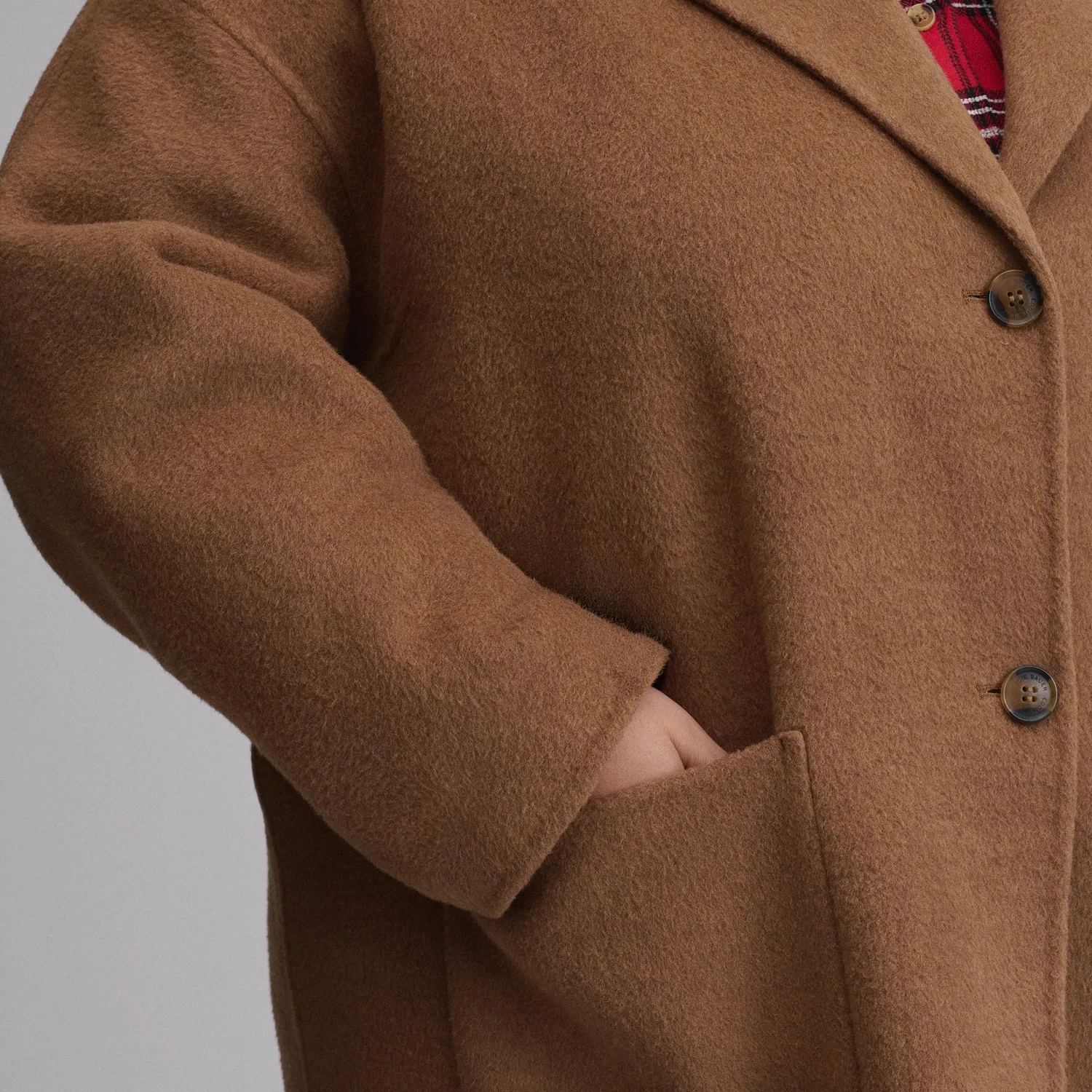 Eddie Bauer Wool Blend Trench palton damă Camel din lână