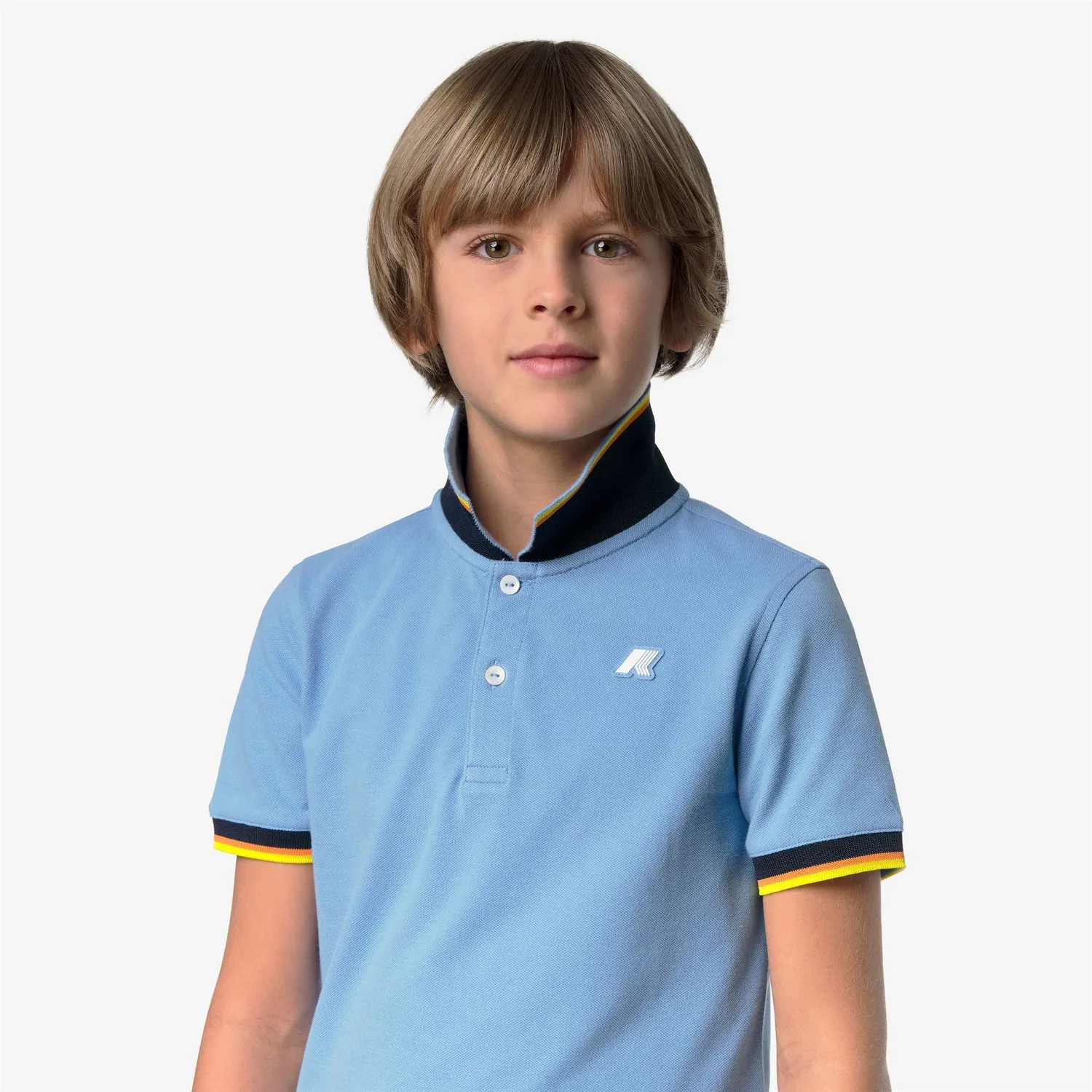 K-Way P. Vincent Pique polo baieti Blue Cielo regular