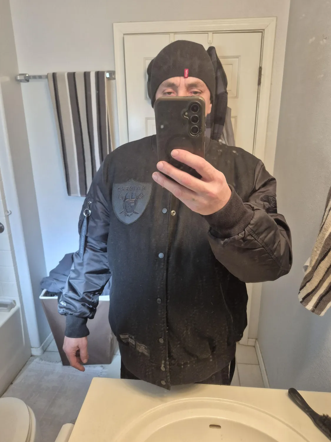 Alpha Industries MA-1 Wool Varsity geaca bomber negru lana