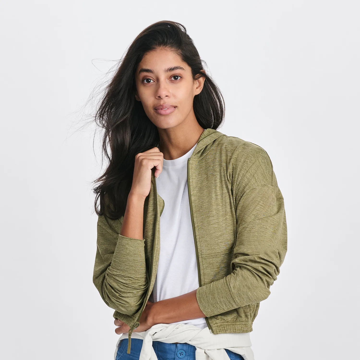 Eddie Bauer Sightseer hanorac dama cropped cu fermoar