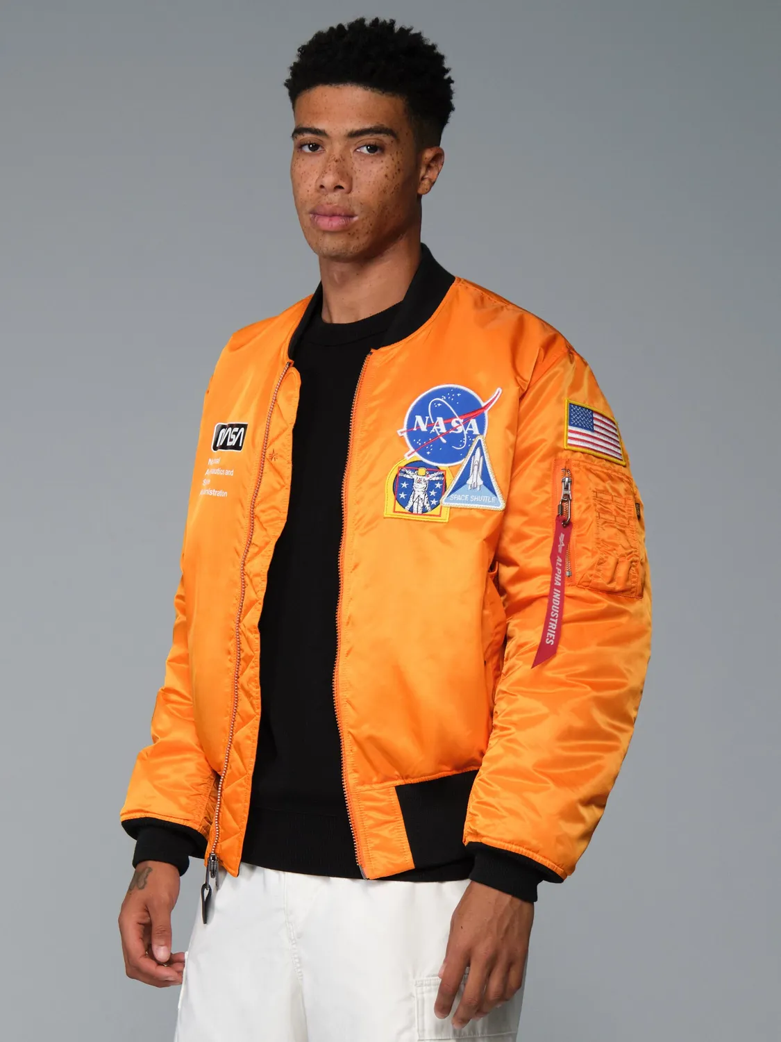 Alpha Industries NASA Galaxy MA-1 bomber portocaliu