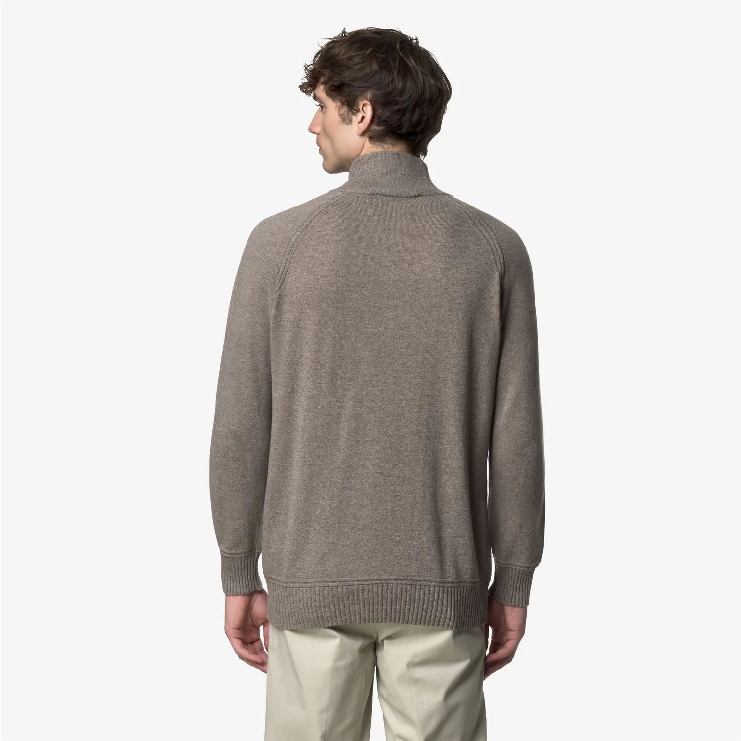K-Way Cadras Wool Cashmere polo barbati bej fermoar