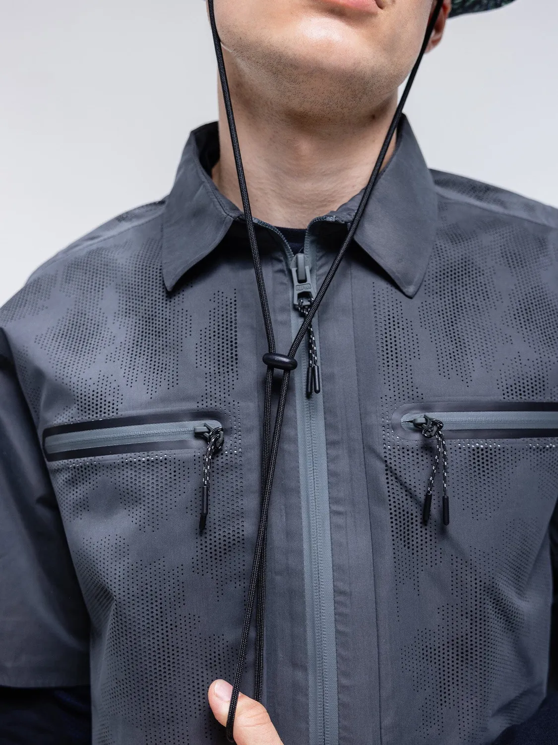 Alpha Industries Laser Cut cămașă charcoal tehnică