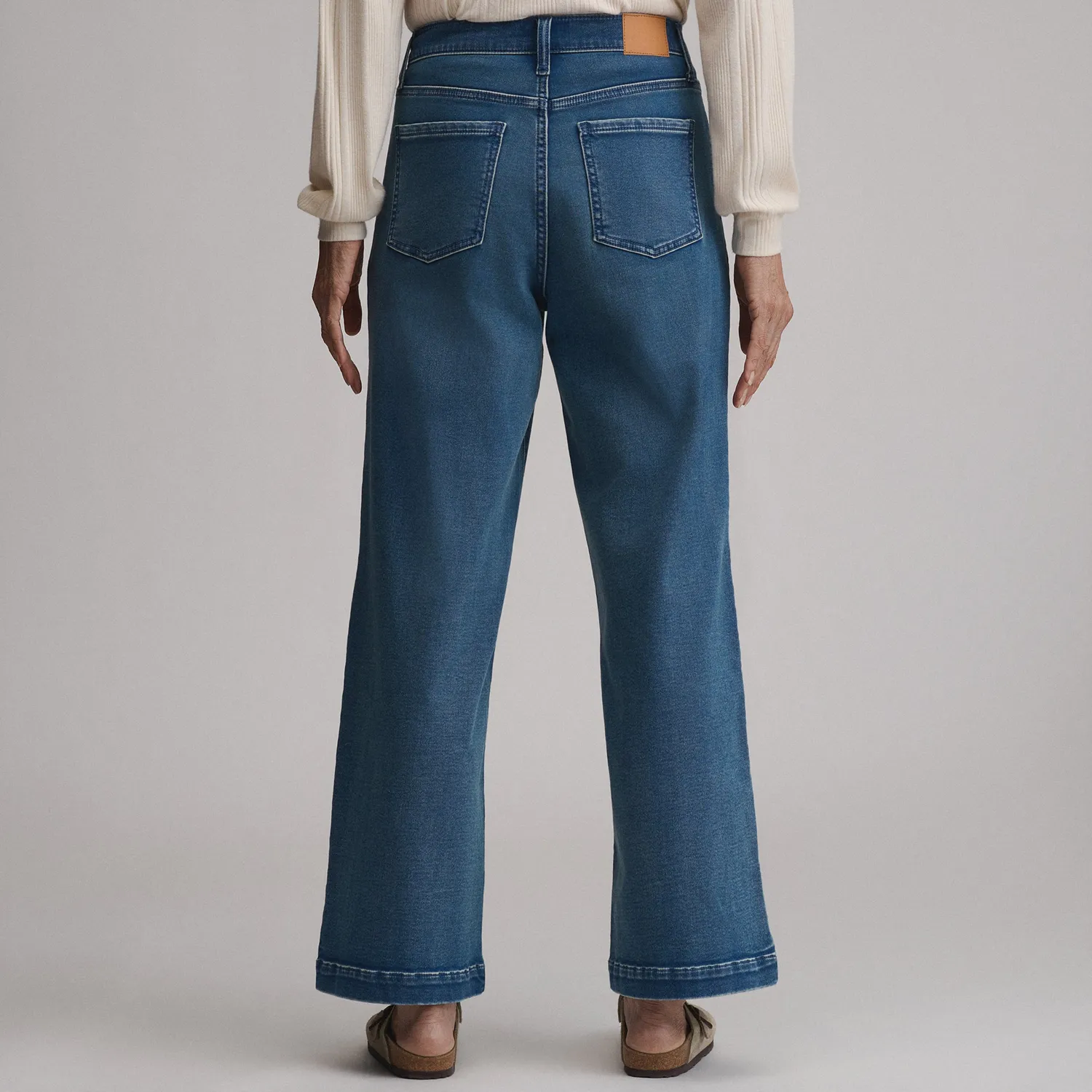 Eddie Bauer Wide-Leg blugi denim talie inalta