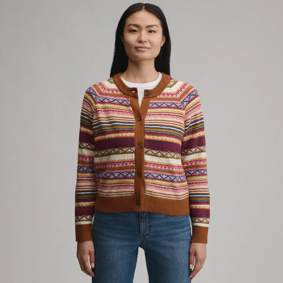 Eddie Bauer Signature Cardigan Stripe cardigan dungi rust heather