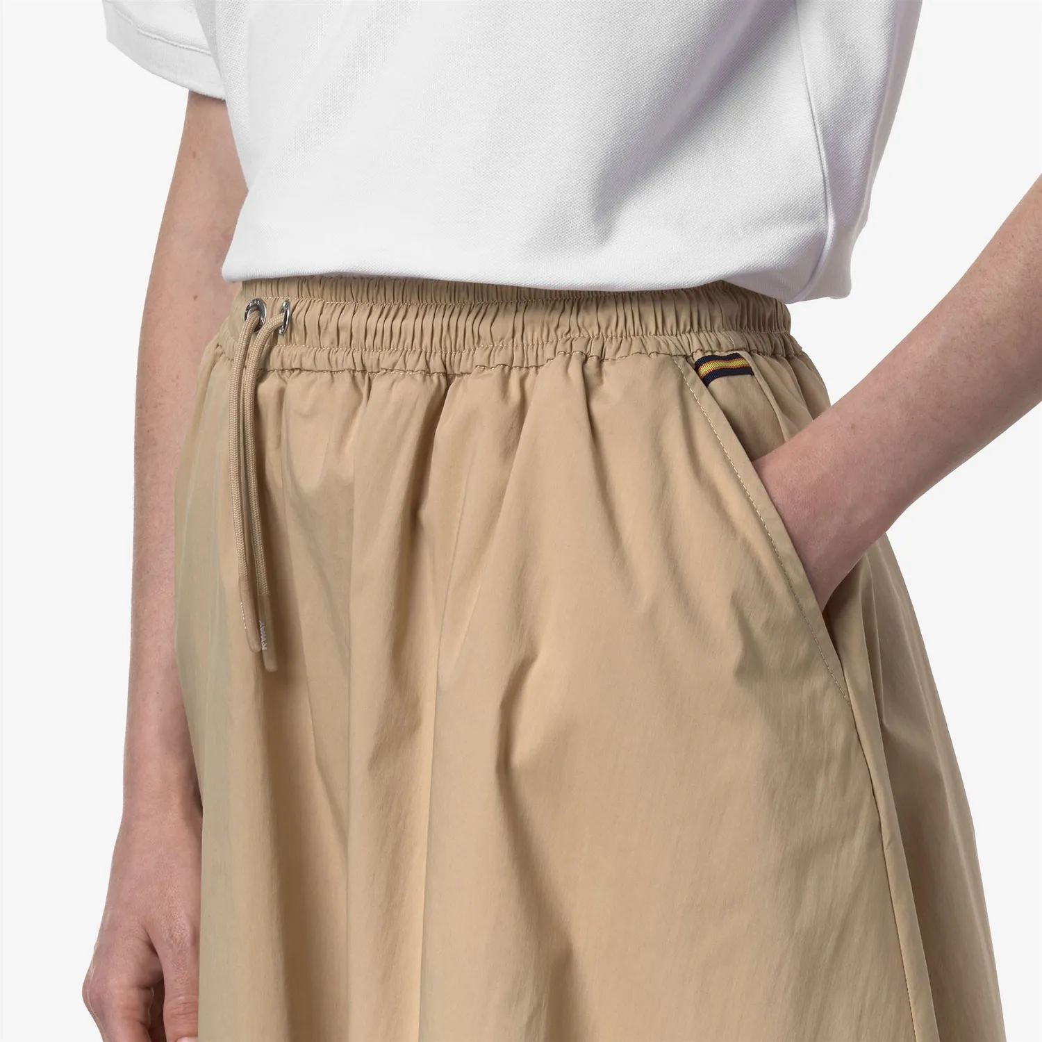 K-Way Mosella Light Poplin Tech fusta lunga bej