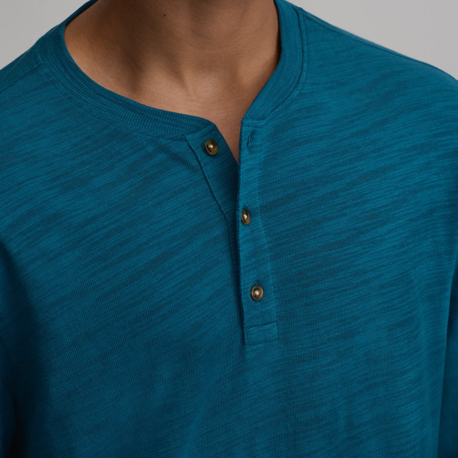 Eddie Bauer Slub Jersey henley bărbați bumbac albastru