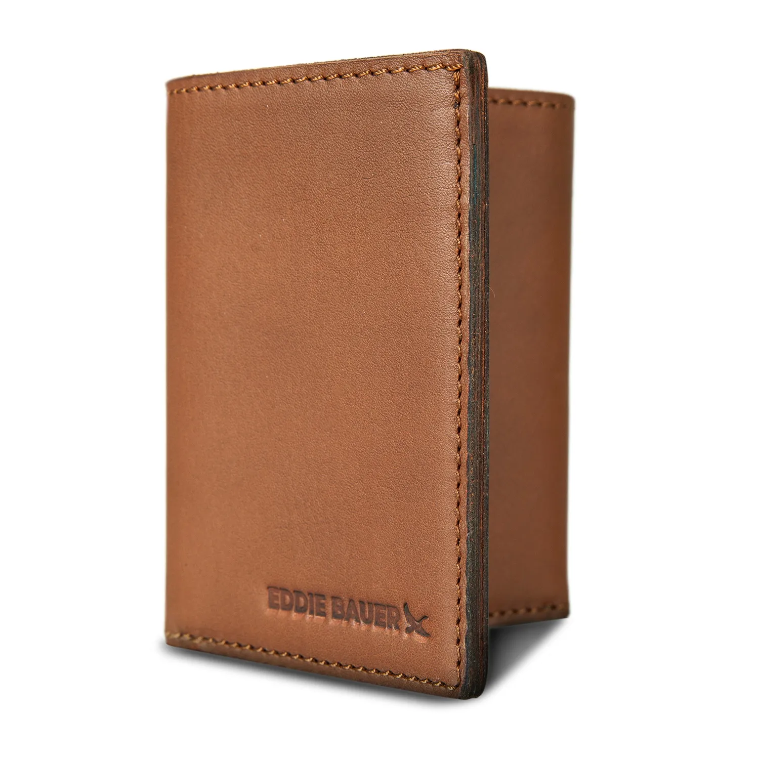 Eddie Bauer Outdoor Leather Trifold portofel maro piele naturala