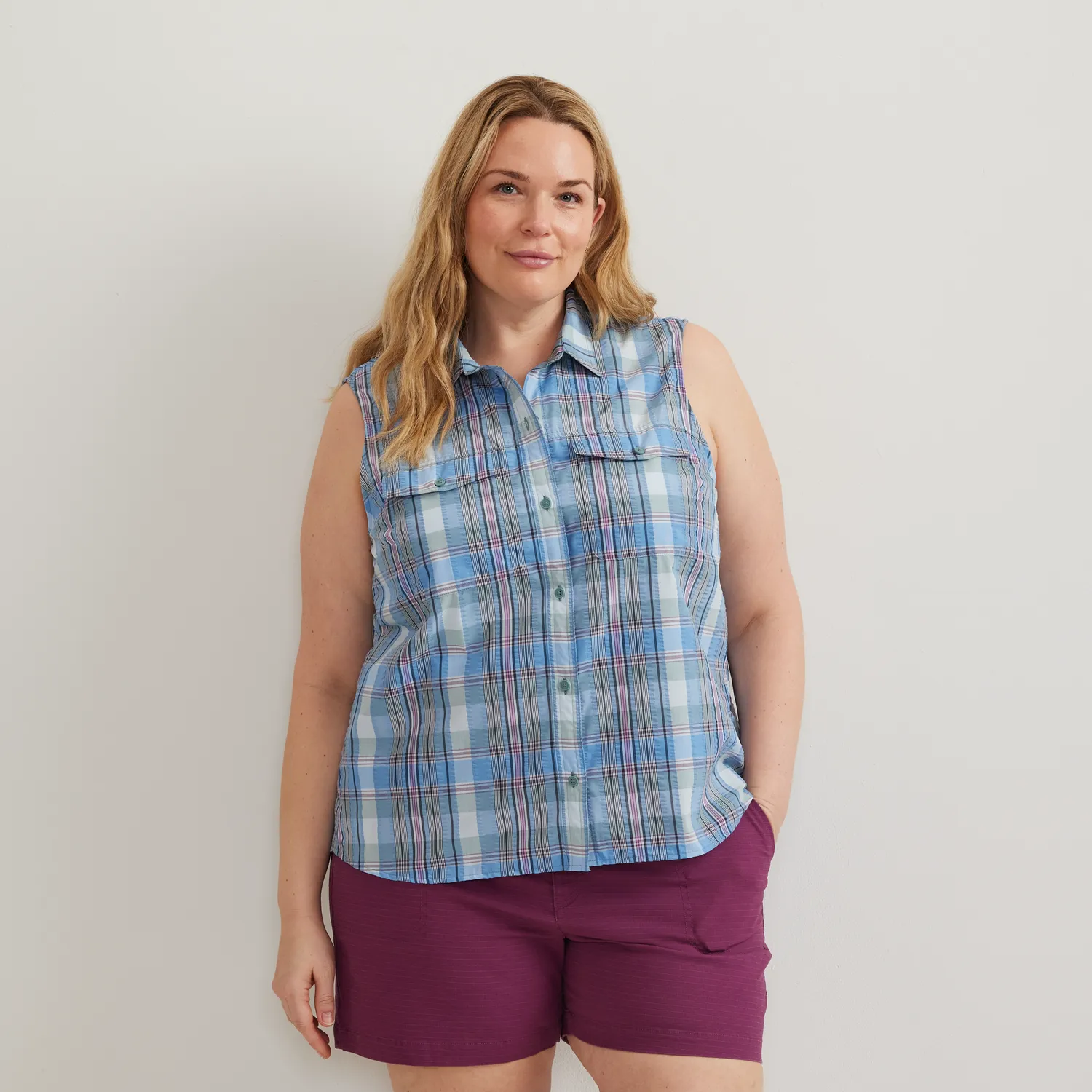 Eddie Bauer Mountain 3.0 Sleeveless Shirt bluza dama imprimeu